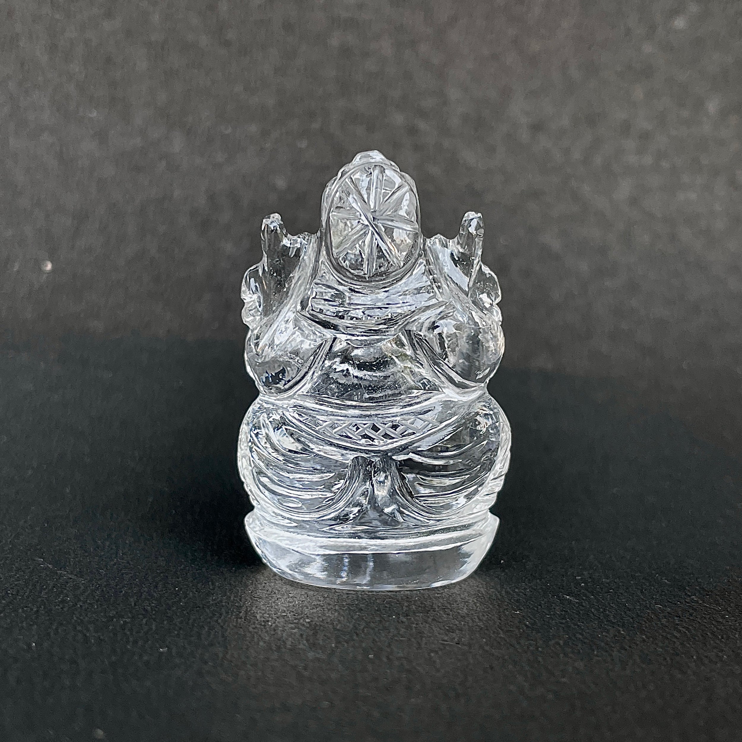 รูปเคารพพระพิฆเนศคริสตัลควอตซ์ 190 กะรัต สูง 4.5 ซม.(CST-MRT-18.)