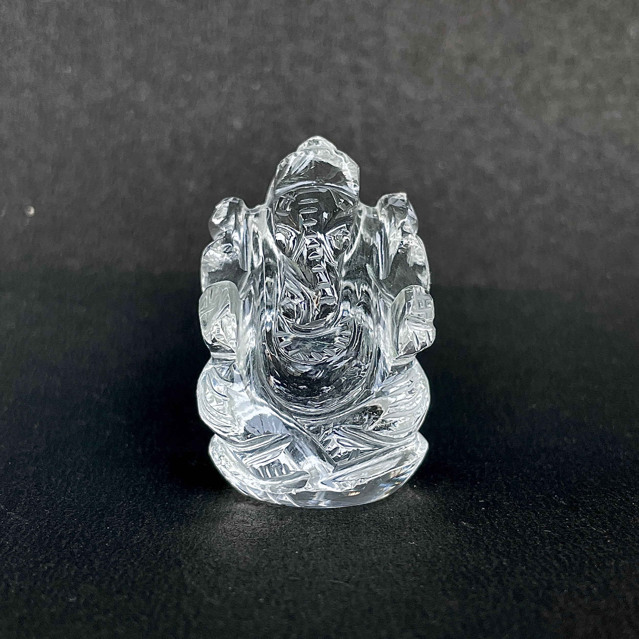 รูปเคารพพระพิฆเนศคริสตัลควอตซ์ 197.5 กะรัต สูง 4.3 ซม.(CST-MRT-19.)