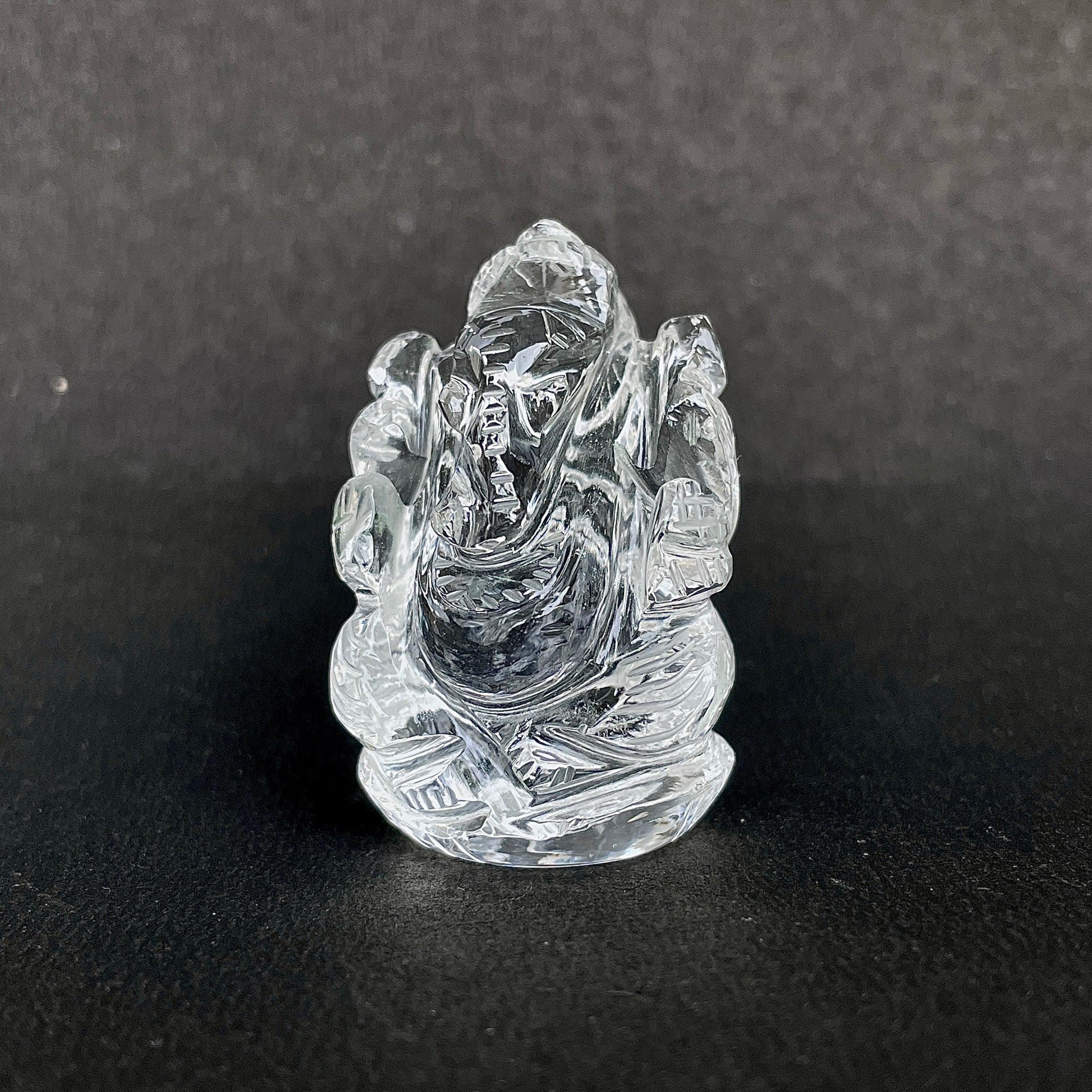 รูปเคารพพระพิฆเนศคริสตัลควอตซ์ 197.5 กะรัต สูง 4.3 ซม.(CST-MRT-19.)