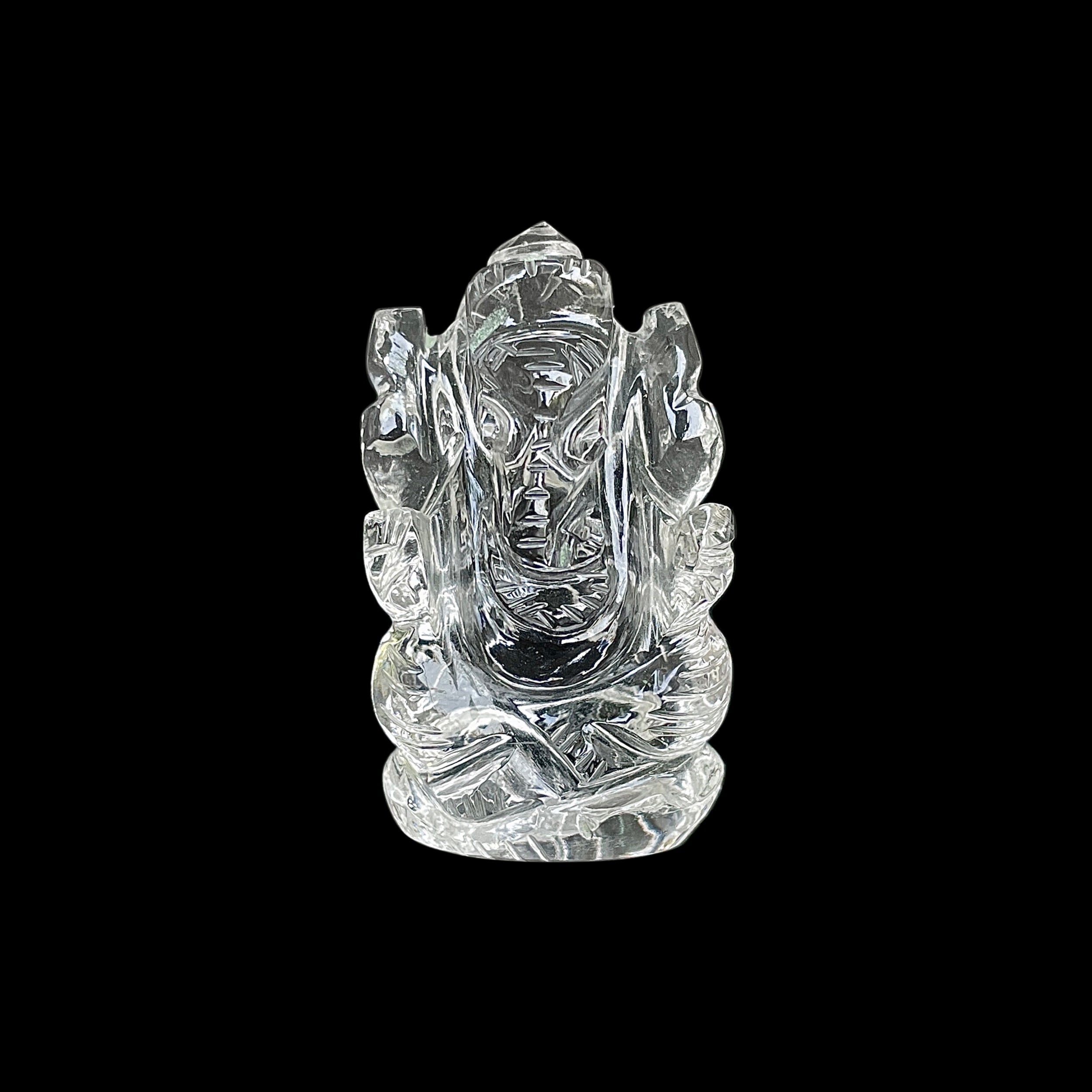 Crystal Quartz Ganesha Idol 137.5 Carat Idol Height-4.3 CM-(CST-MRT-21.)