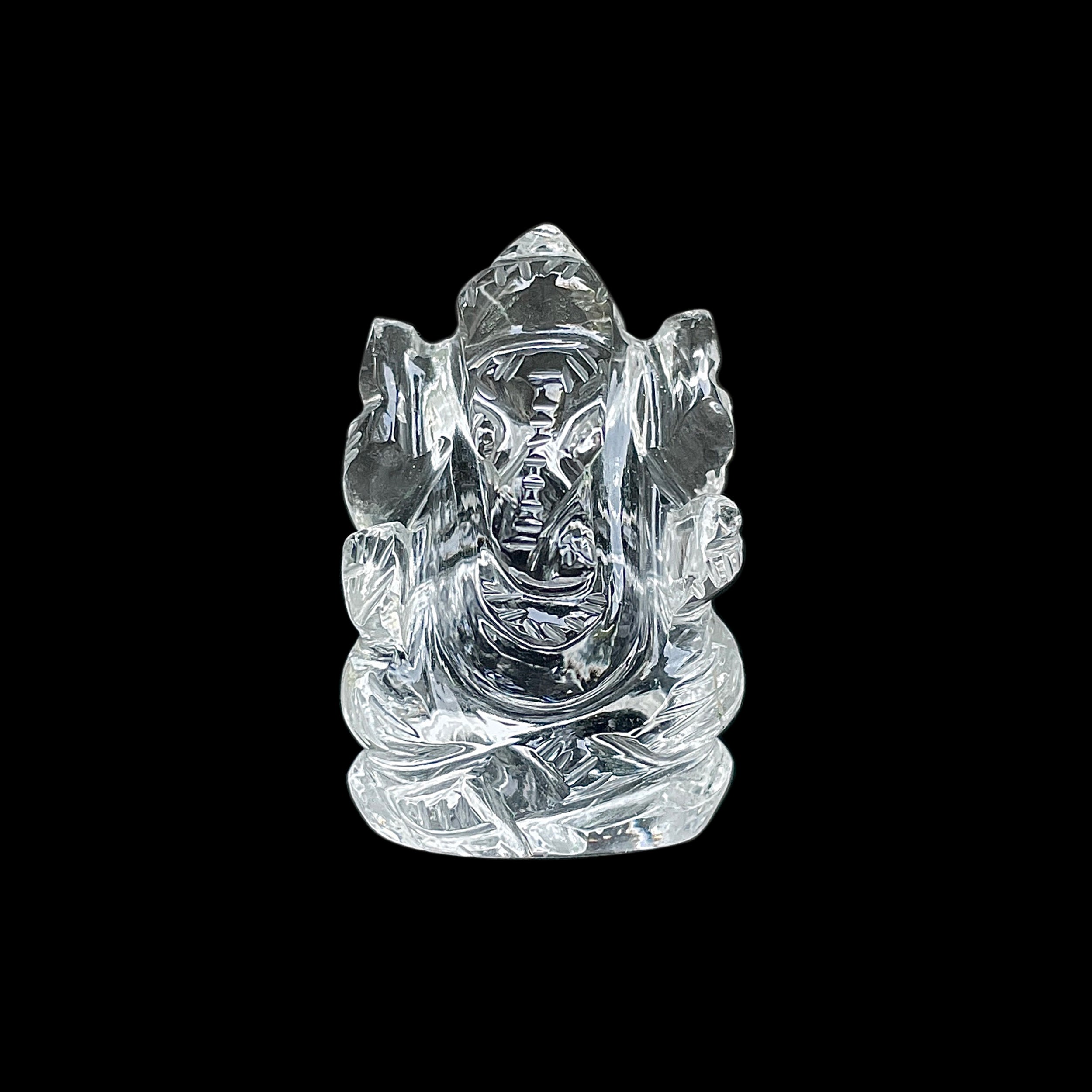 Crystal Quartz Ganesha Idol 113 Carat Idol Height-3.8 CM-(CST-MRT-22.)