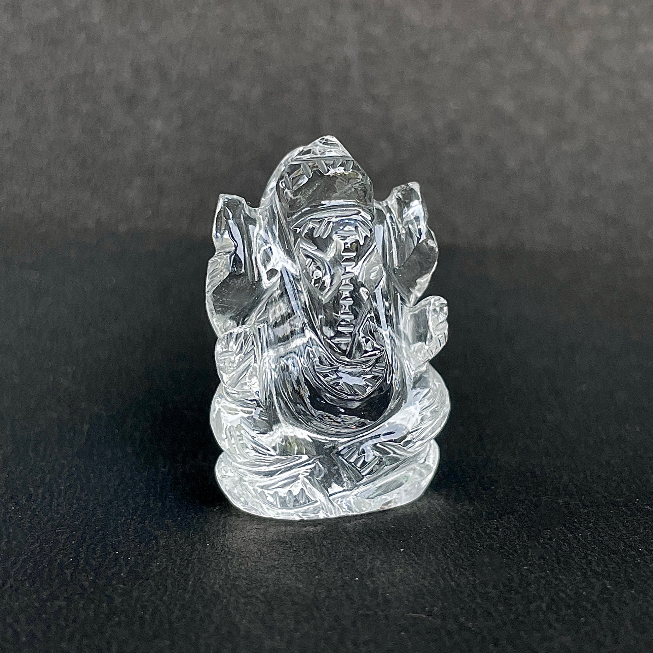 Crystal Quartz Ganesha Idol 113 Carat Idol Height-3.8 CM-(CST-MRT-22.)