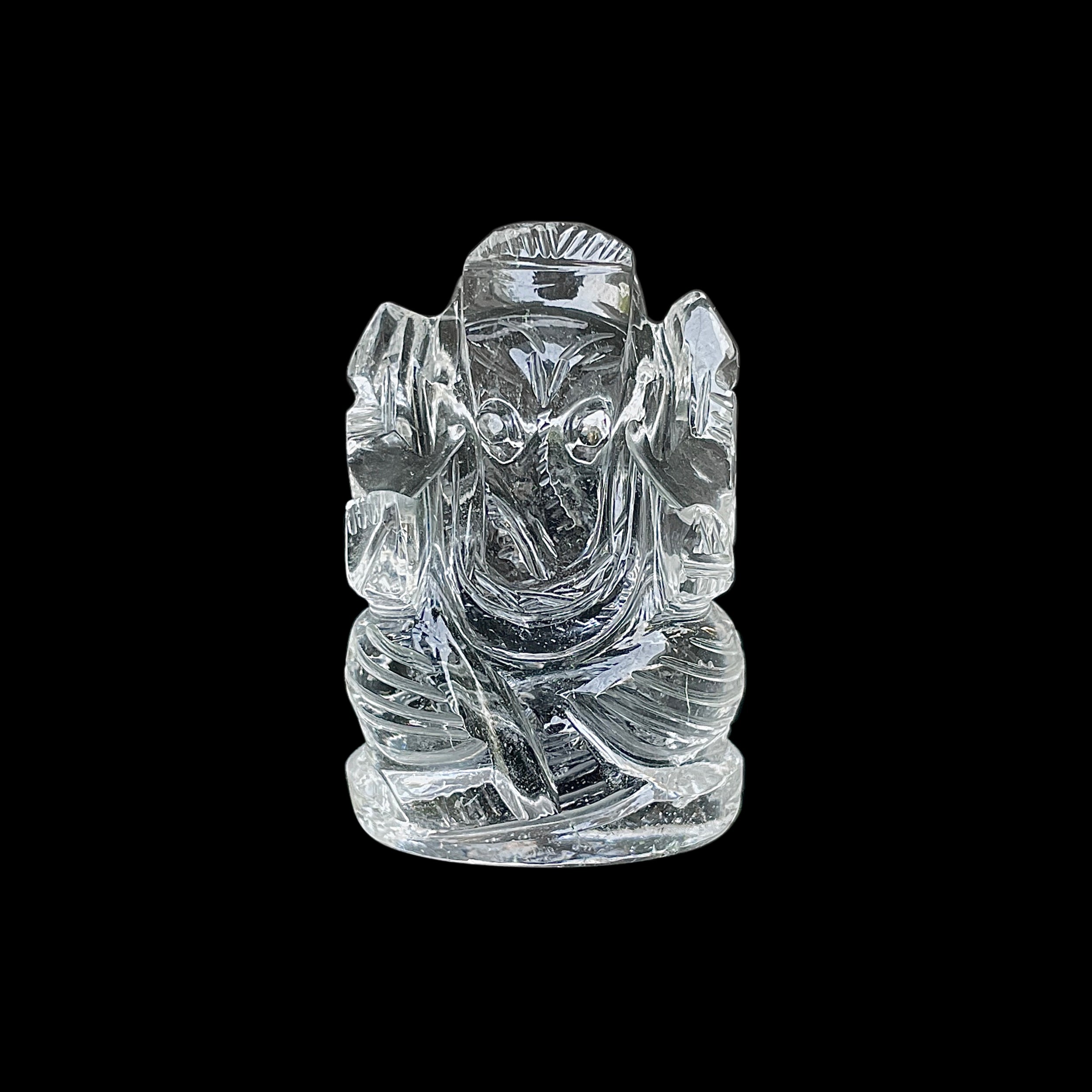 รูปเคารพพระพิฆเนศคริสตัลควอตซ์ 202 กะรัต สูง 4.3 ซม.(CST-MRT-24.)