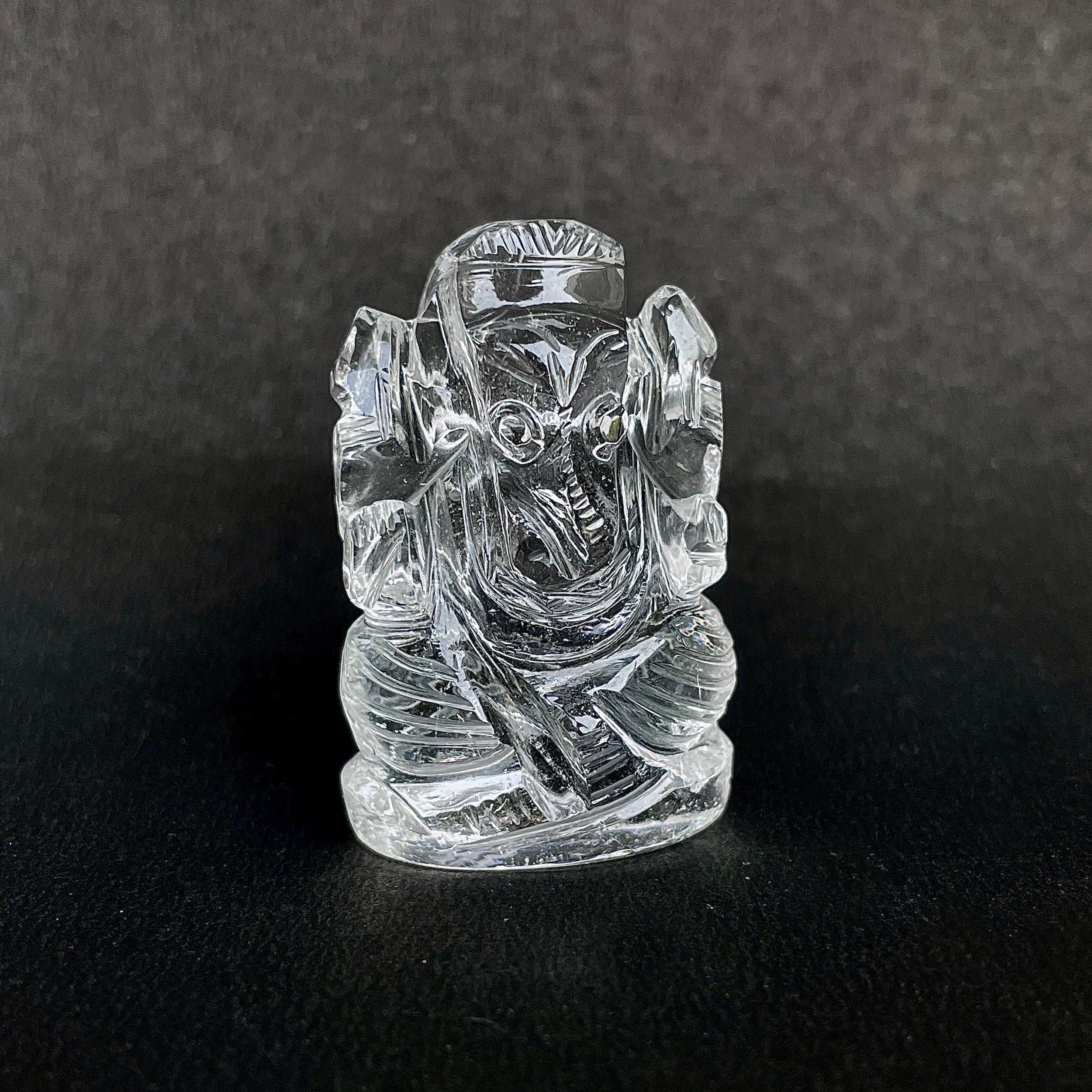 รูปเคารพพระพิฆเนศคริสตัลควอตซ์ 202 กะรัต สูง 4.3 ซม.(CST-MRT-24.)
