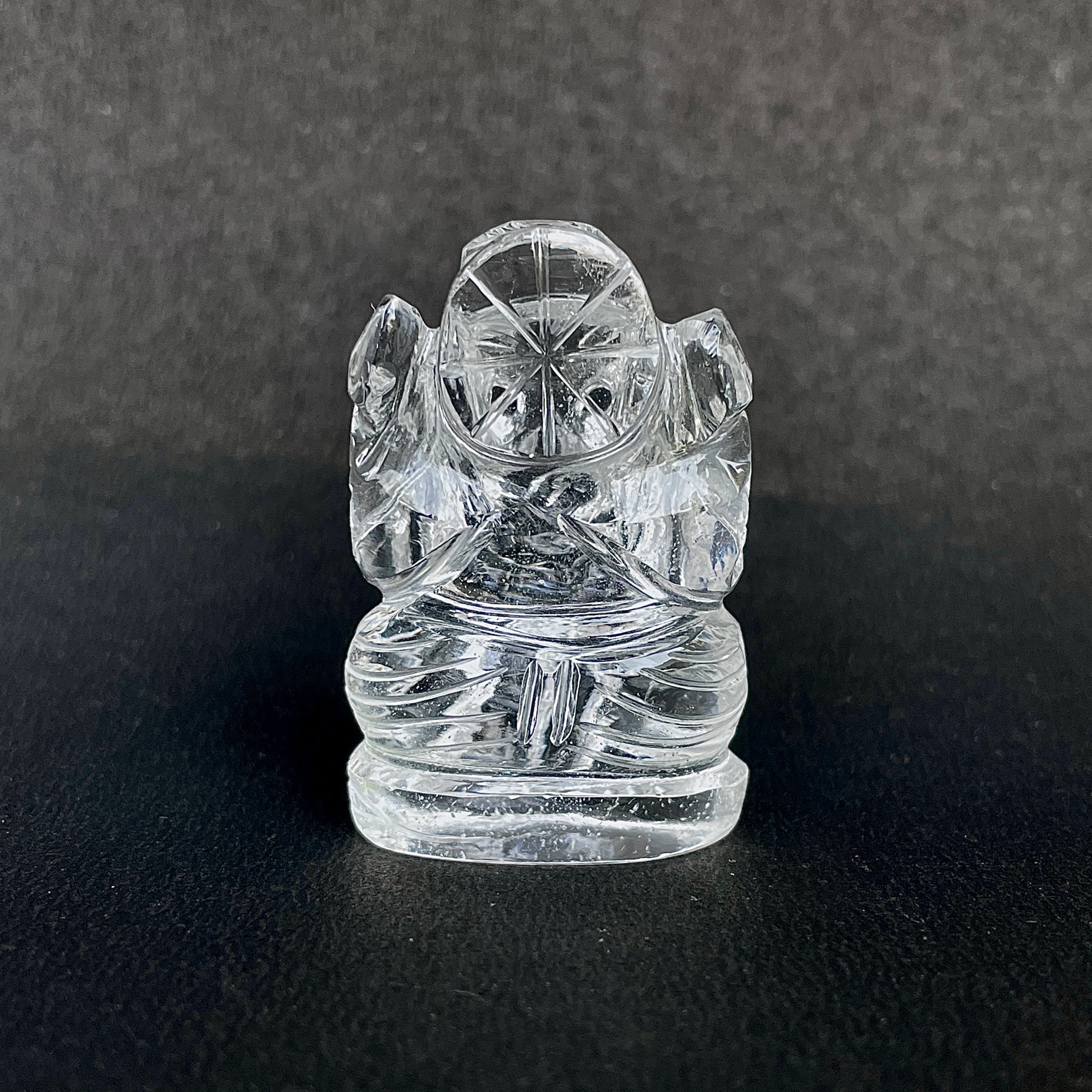 รูปเคารพพระพิฆเนศคริสตัลควอตซ์ 202 กะรัต สูง 4.3 ซม.(CST-MRT-24.)