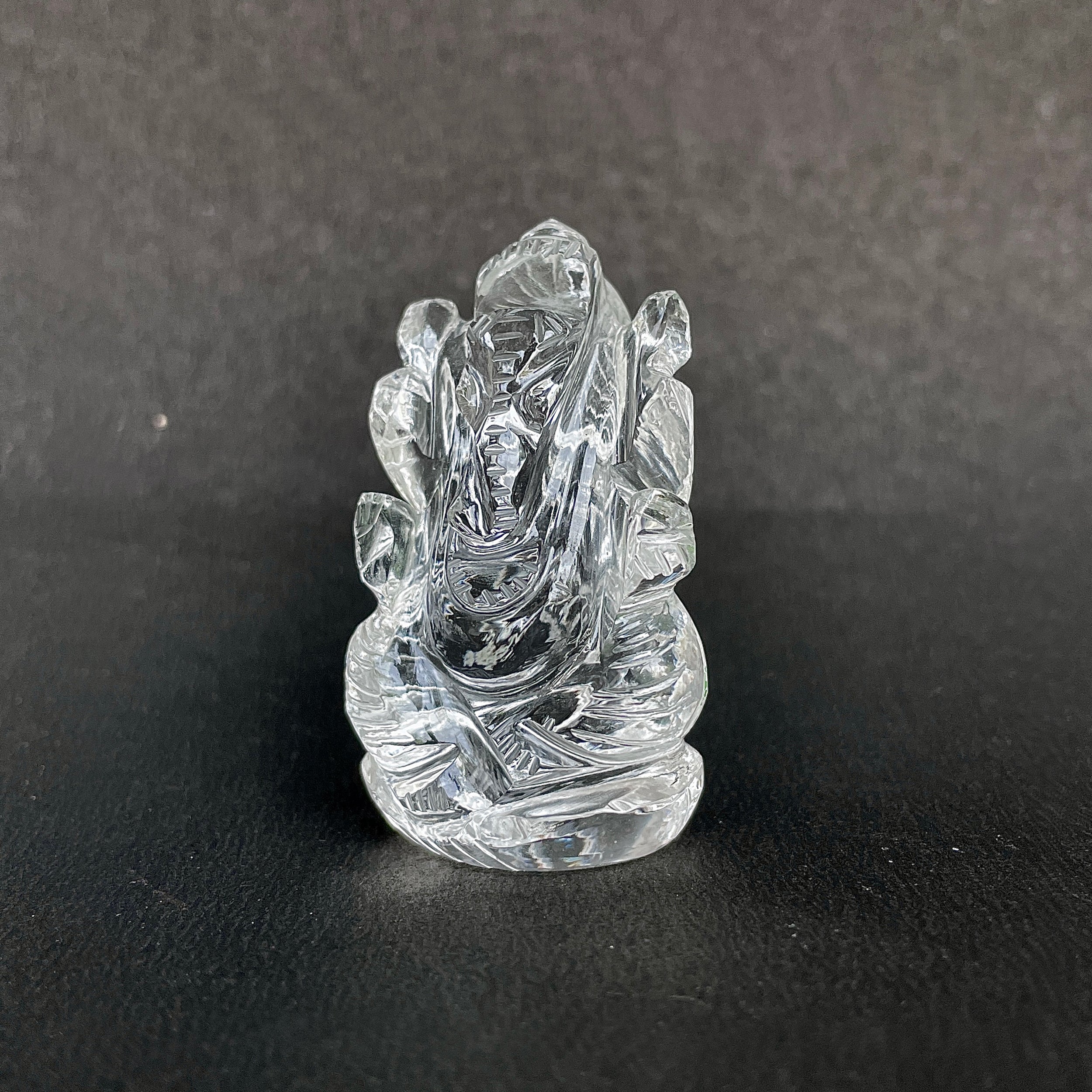 รูปเคารพพระพิฆเนศคริสตัลควอตซ์ 201.5 กะรัต สูง 5 ซม.(CST-MRT-27.)