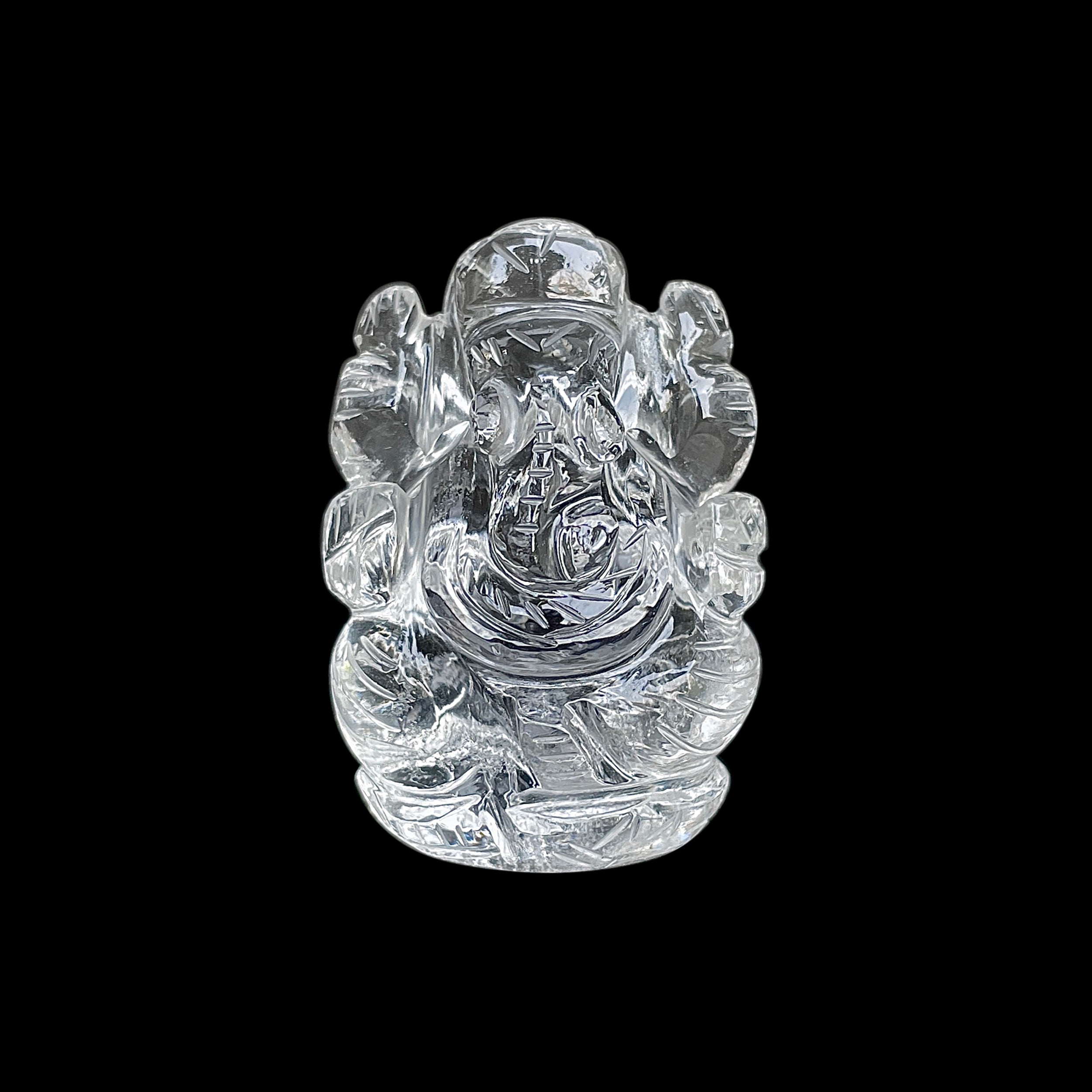 รูปเคารพพระพิฆเนศคริสตัลควอตซ์ น้ำหนัก 242.5 กะรัต สูง 4.5 ซม.(CST-MRT-28.)