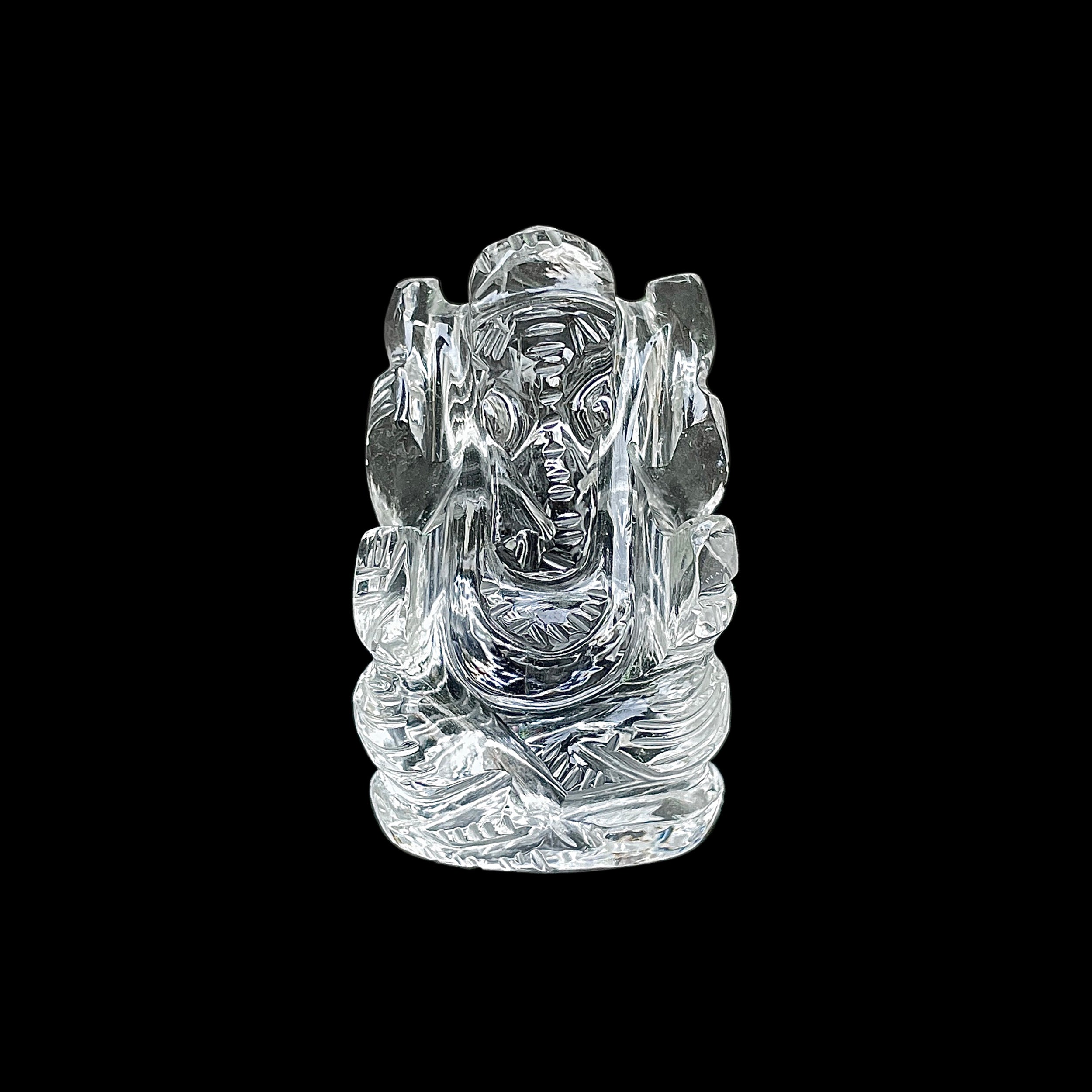 Crystal Quartz Ganesha Idol 136.5 Carat Idol Height-4 CM-(CST-MRT-30.)