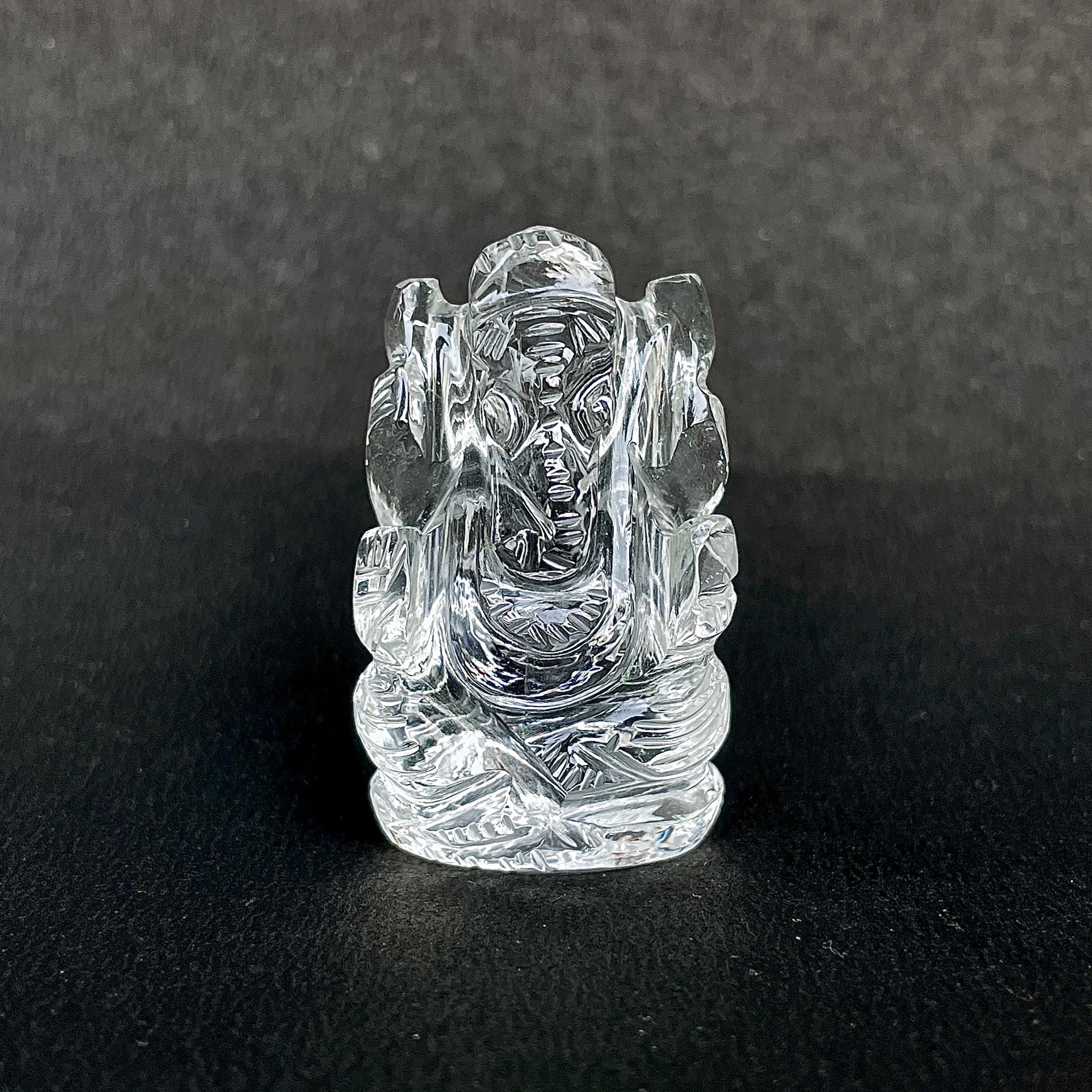 Crystal Quartz Ganesha Idol 136.5 Carat Idol Height-4 CM-(CST-MRT-30.)