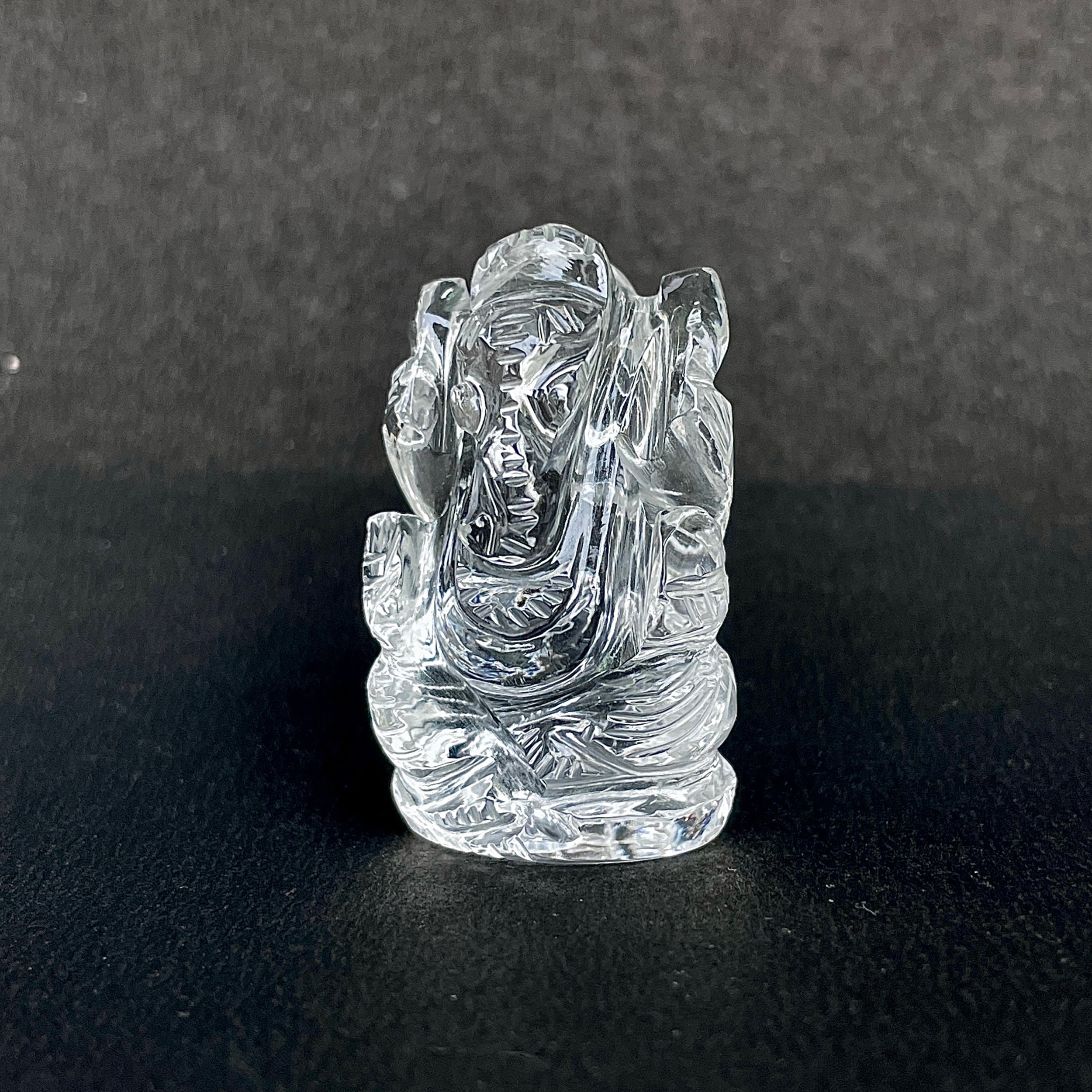 Crystal Quartz Ganesha Idol 136.5 Carat Idol Height-4 CM-(CST-MRT-30.)