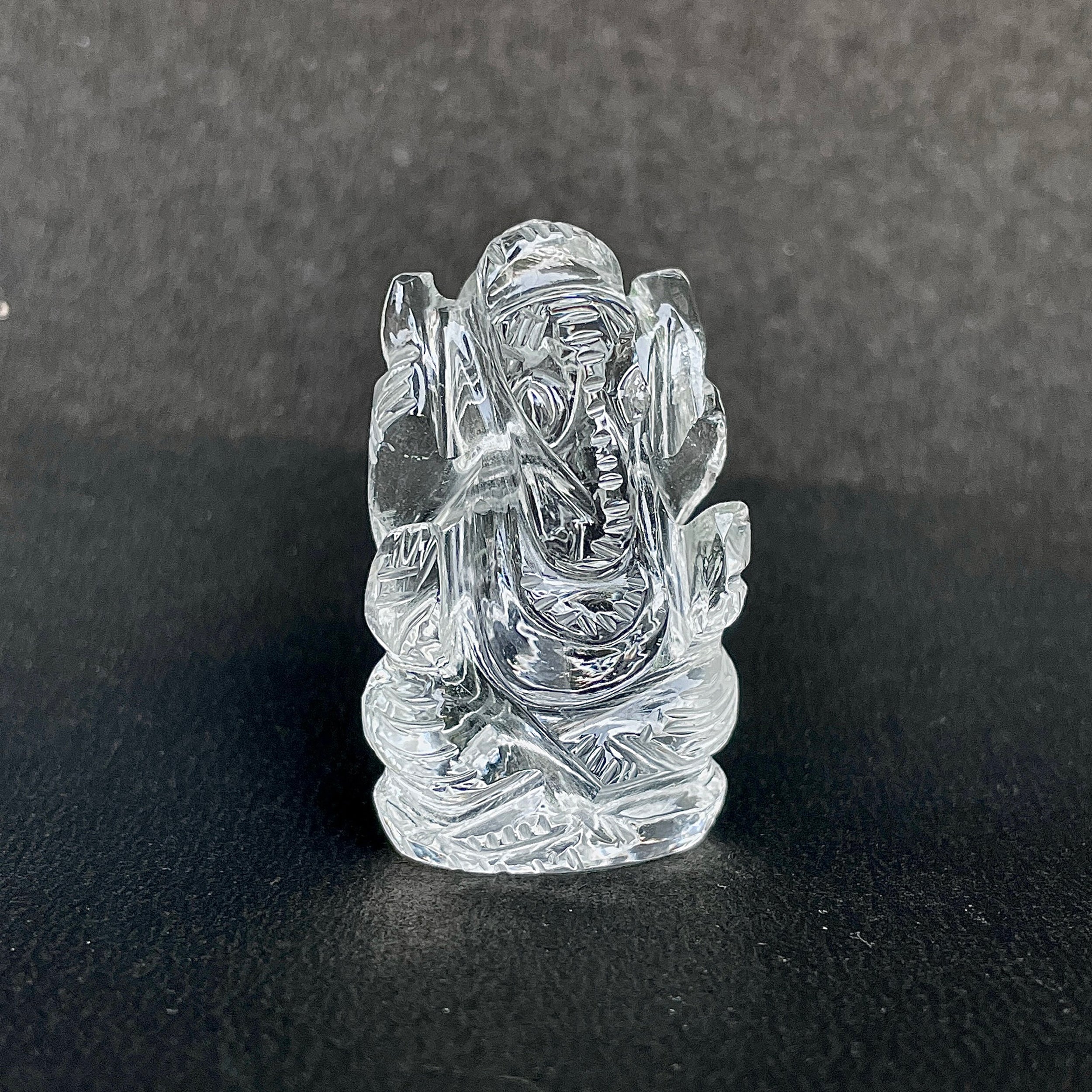 Crystal Quartz Ganesha Idol 136.5 Carat Idol Height-4 CM-(CST-MRT-30.)