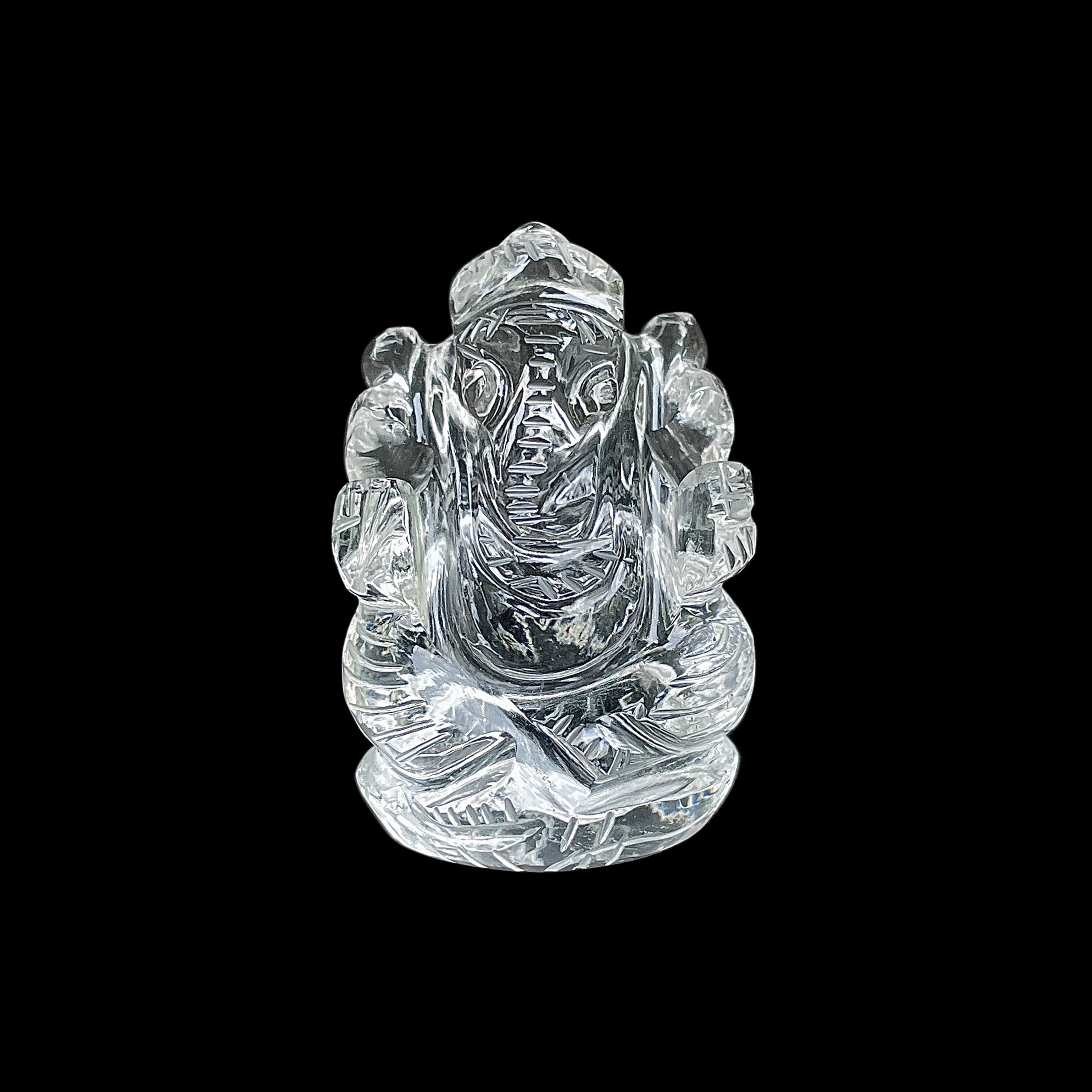 รูปเคารพพระพิฆเนศคริสตัลควอตซ์ 160 กะรัต สูง 4 ซม.(CST-MRT-31.)