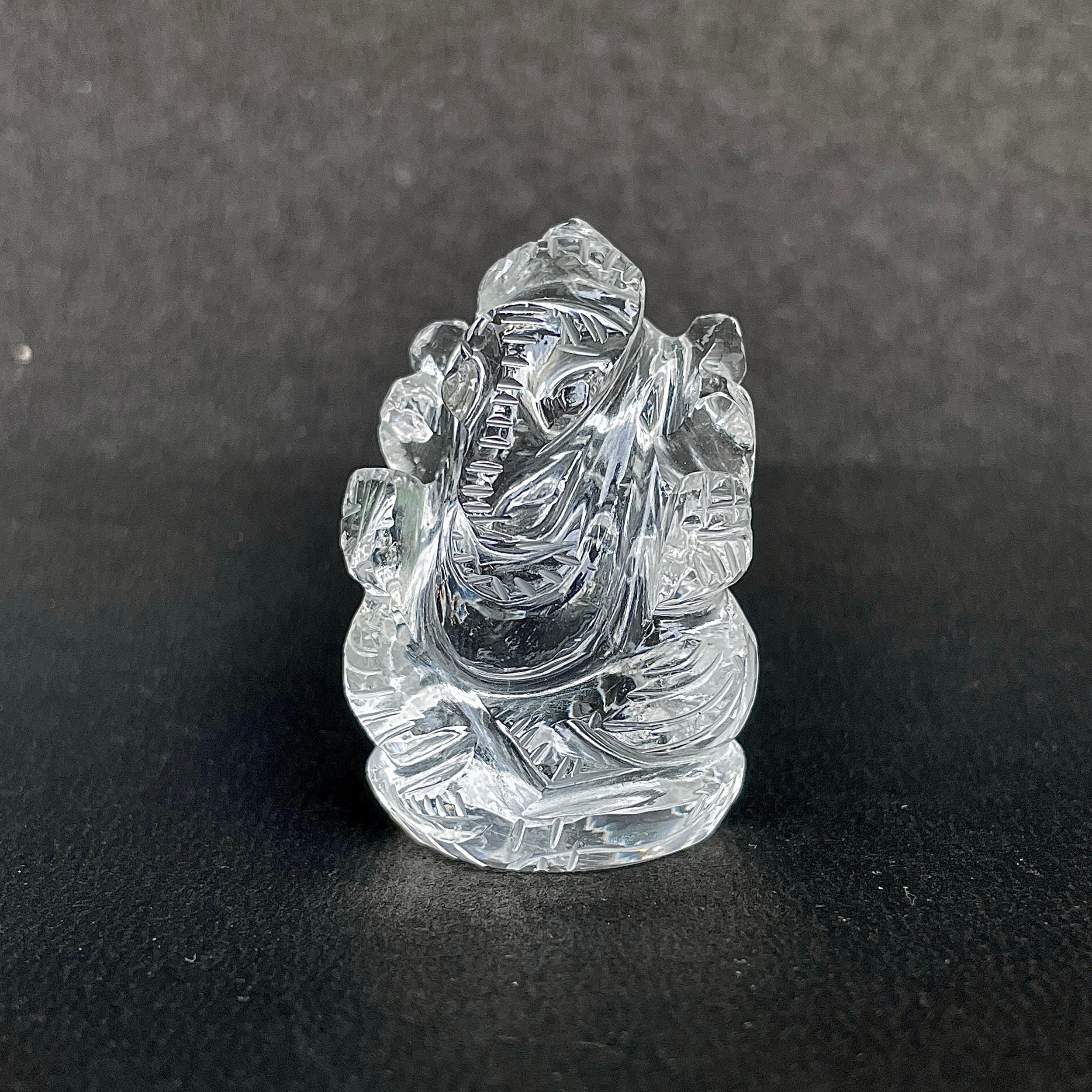 รูปเคารพพระพิฆเนศคริสตัลควอตซ์ 160 กะรัต สูง 4 ซม.(CST-MRT-31.)