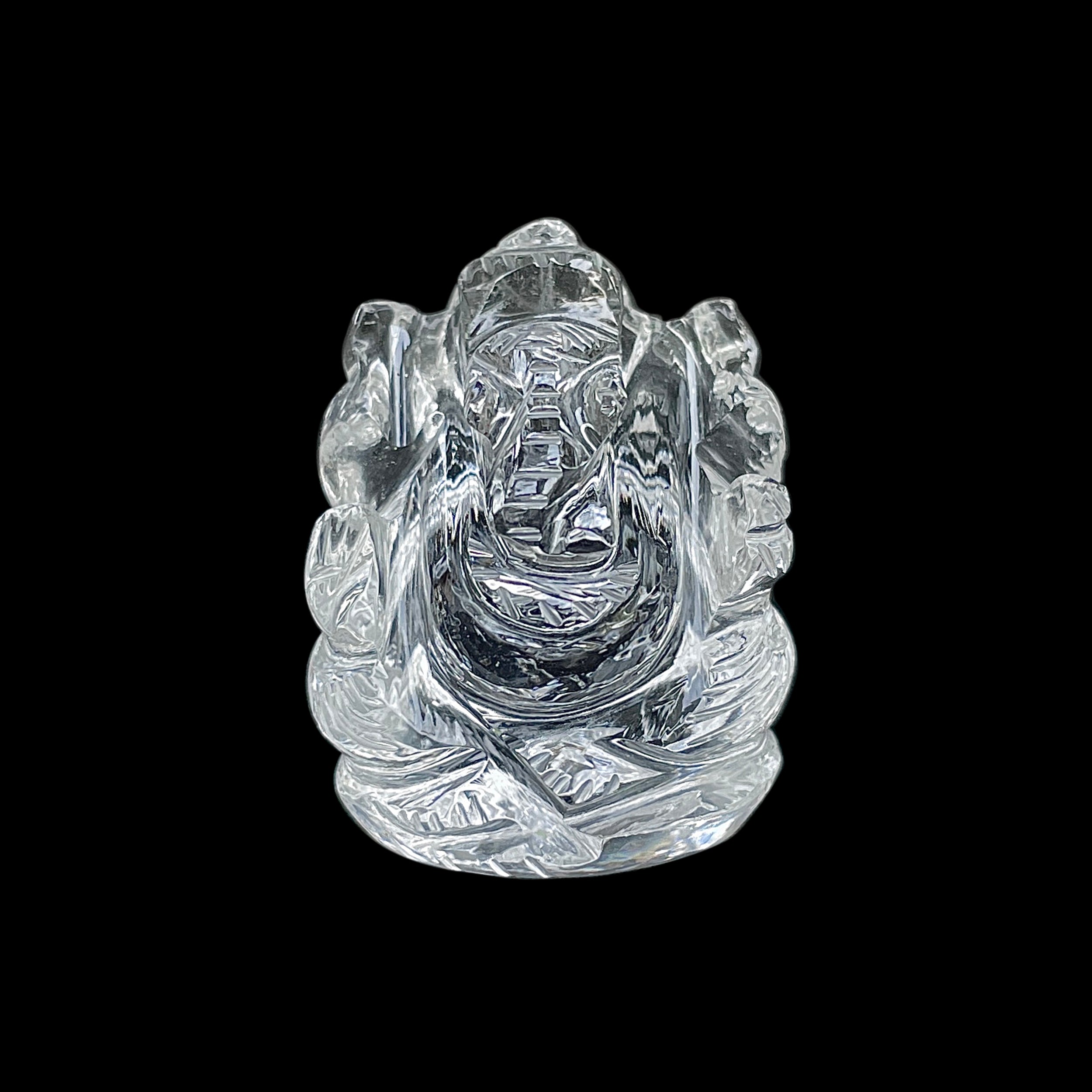 Crystal Quartz Ganesha Idol 139.5 Carat Idol Height-3.3 CM-(CST-MRT-32.)