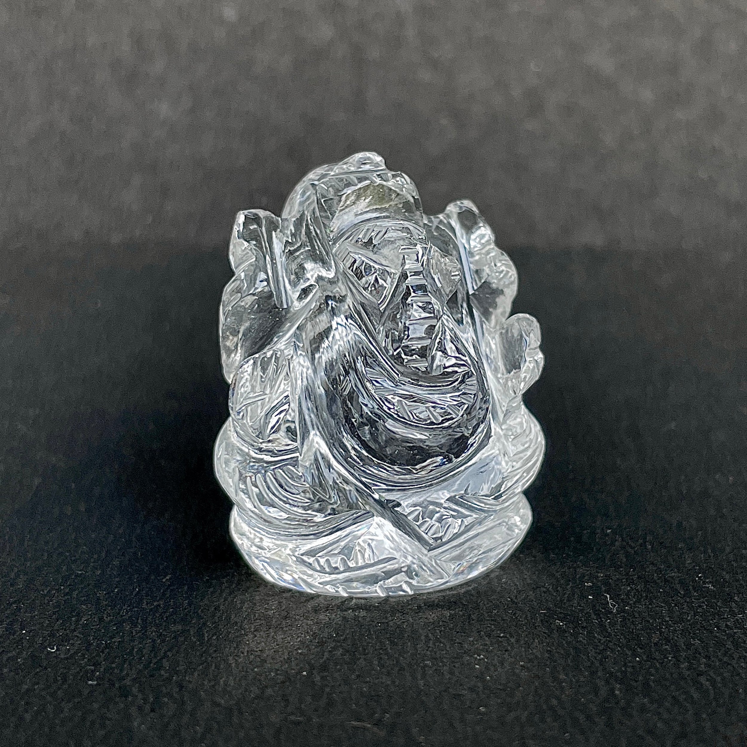 Crystal Quartz Ganesha Idol 139.5 Carat Idol Height-3.3 CM-(CST-MRT-32.)