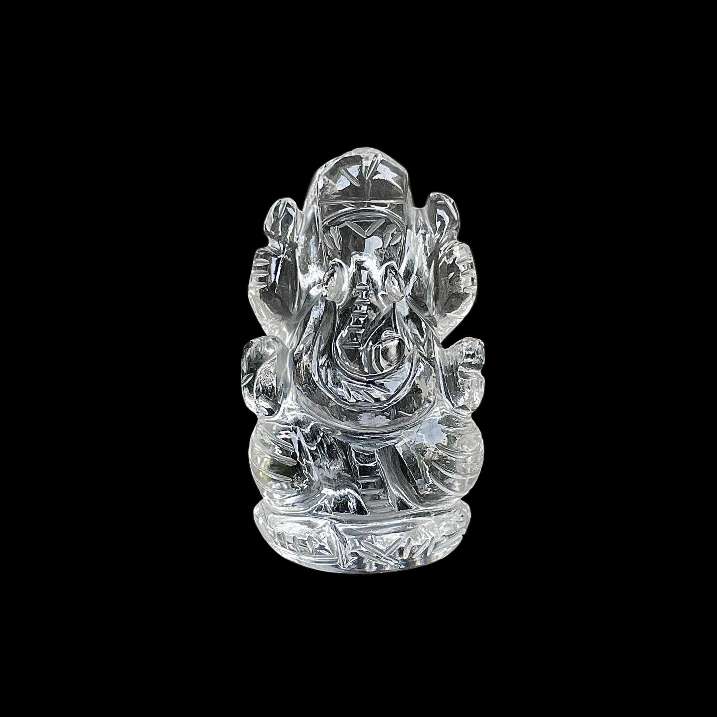 รูปเคารพพระพิฆเนศคริสตัลควอตซ์ 210 กะรัต สูง 5 ซม.(CST-MRT-35.)