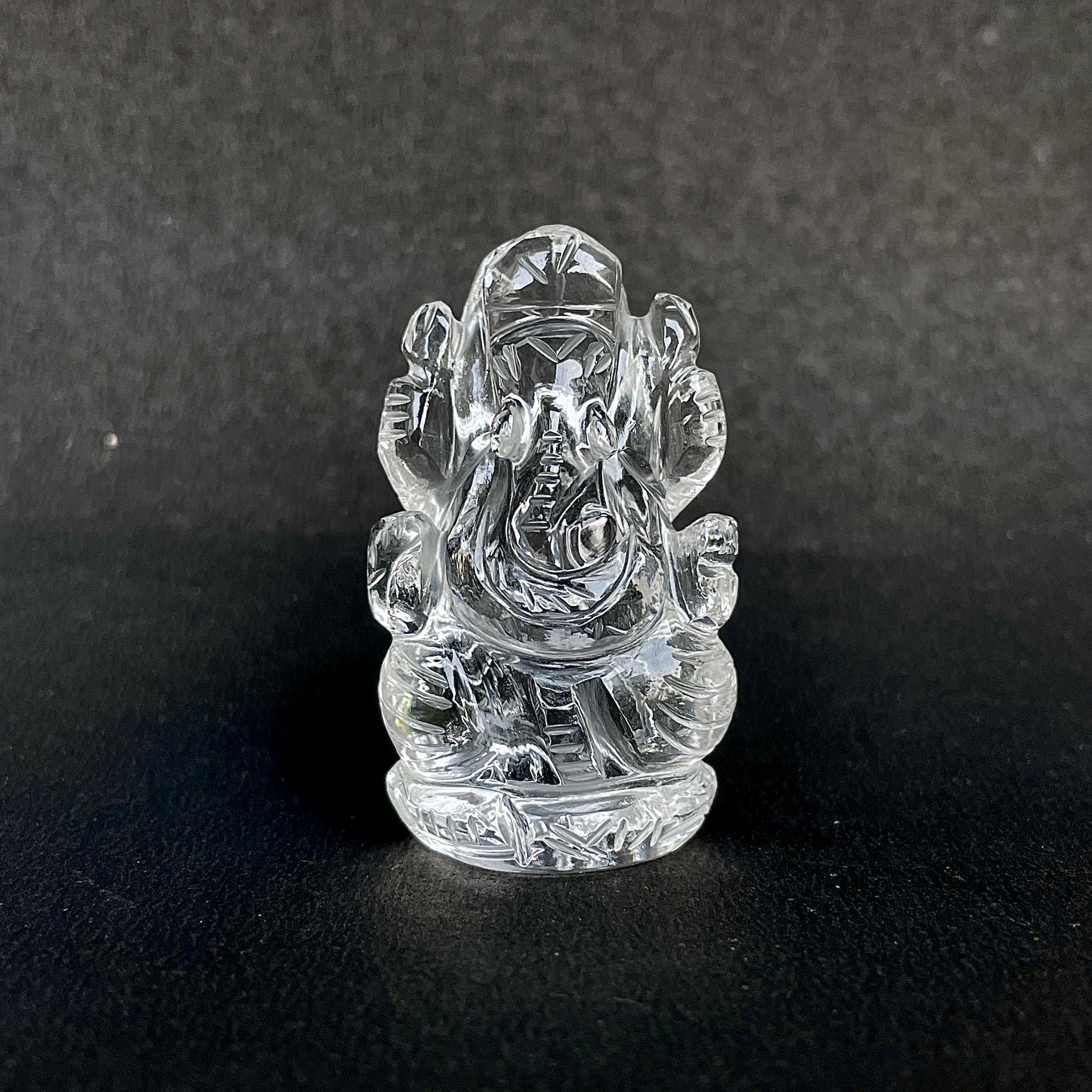 รูปเคารพพระพิฆเนศคริสตัลควอตซ์ 210 กะรัต สูง 5 ซม.(CST-MRT-35.)