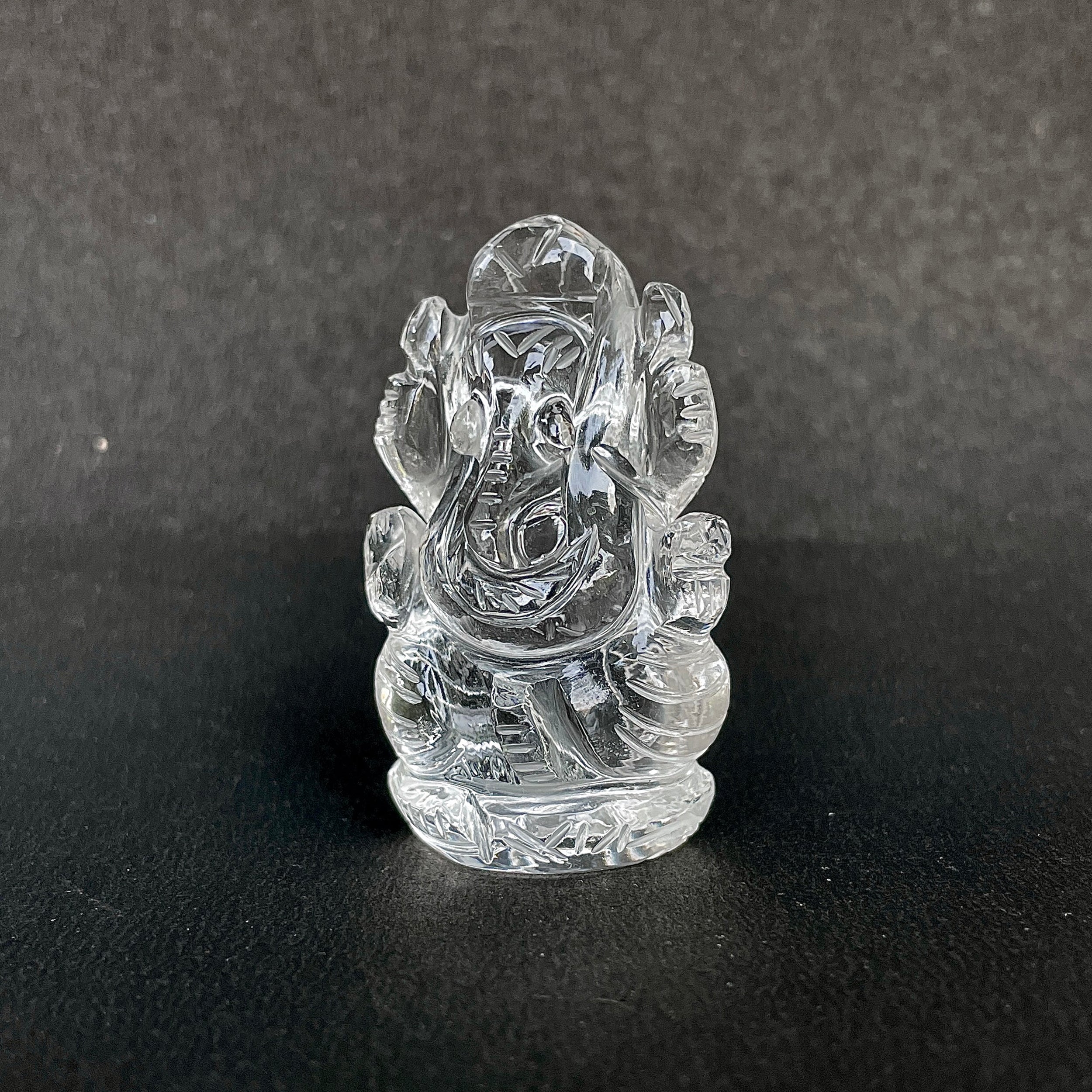 รูปเคารพพระพิฆเนศคริสตัลควอตซ์ 210 กะรัต สูง 5 ซม.(CST-MRT-35.)