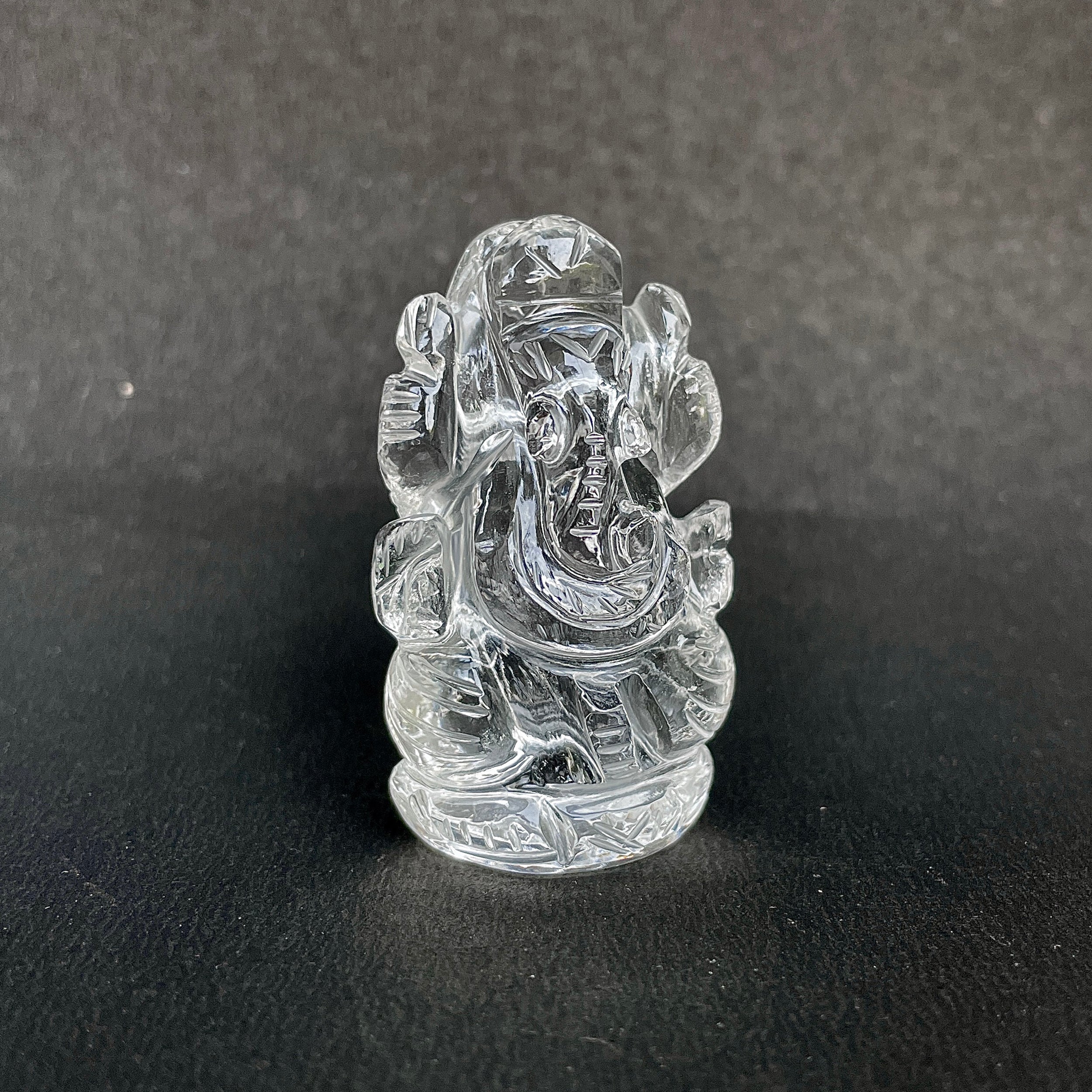 รูปเคารพพระพิฆเนศคริสตัลควอตซ์ 210 กะรัต สูง 5 ซม.(CST-MRT-35.)