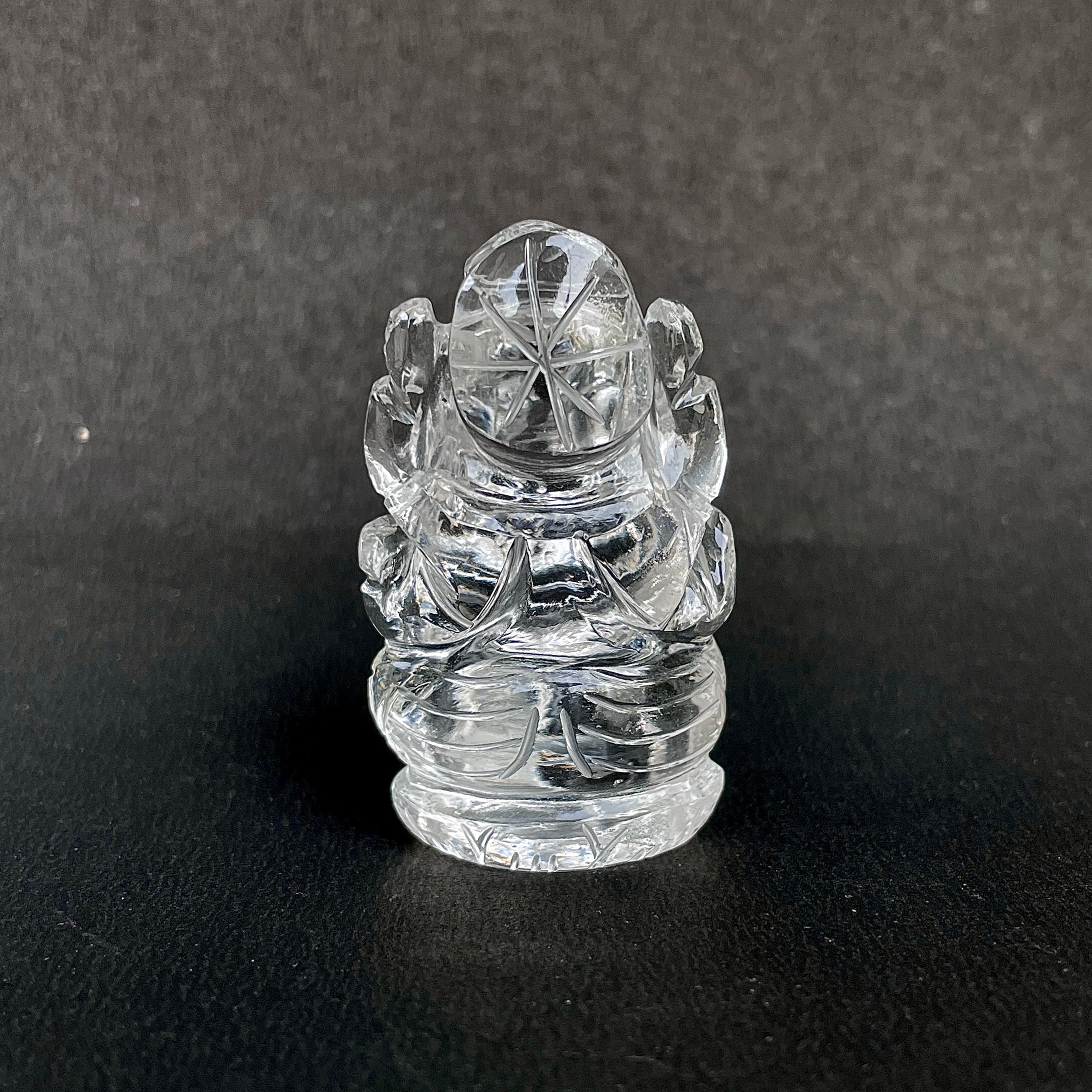 รูปเคารพพระพิฆเนศคริสตัลควอตซ์ 210 กะรัต สูง 5 ซม.(CST-MRT-35.)