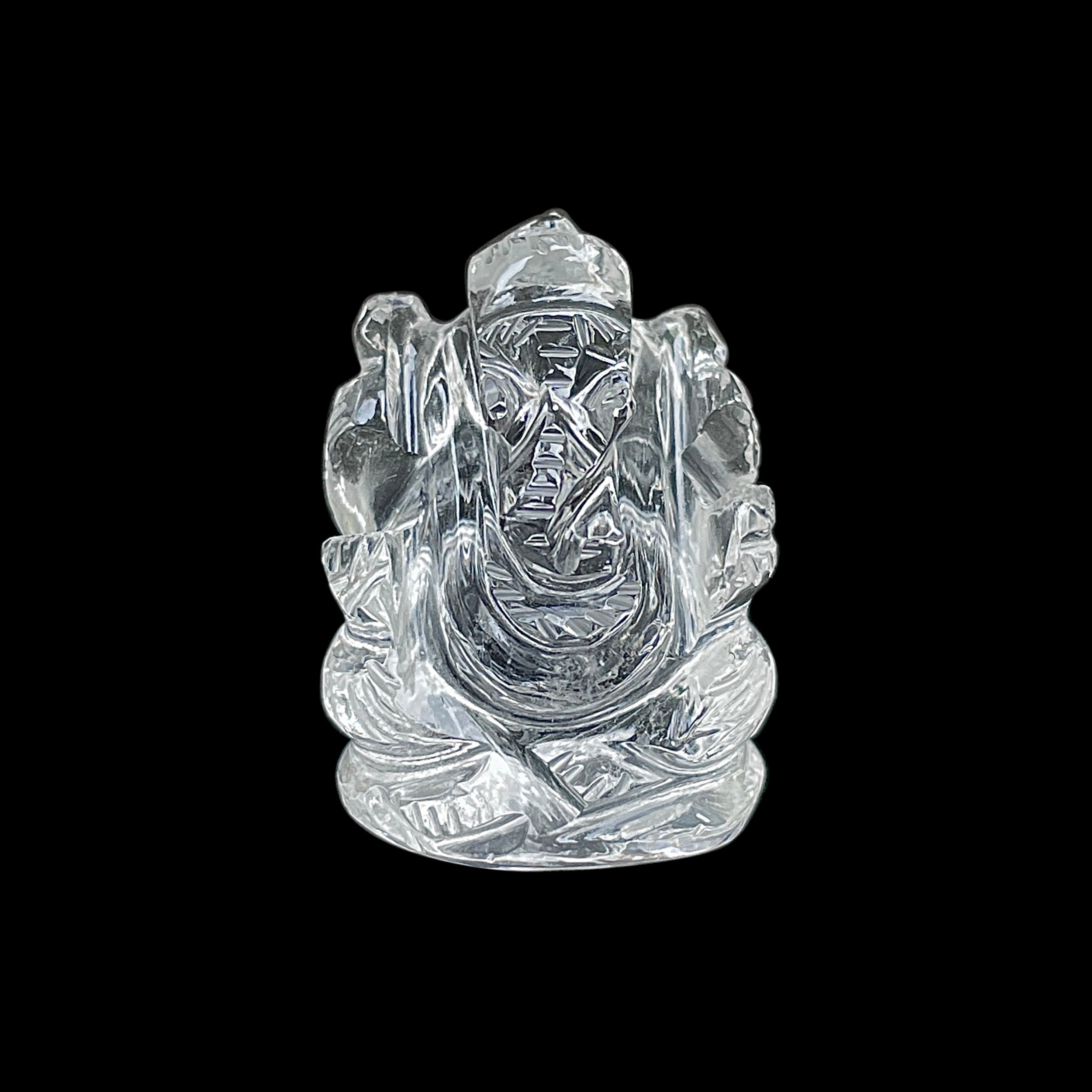 Crystal Quartz Ganesha Idol 105 Carat Idol Height-3.3 CM-(CST-MRT-36.)