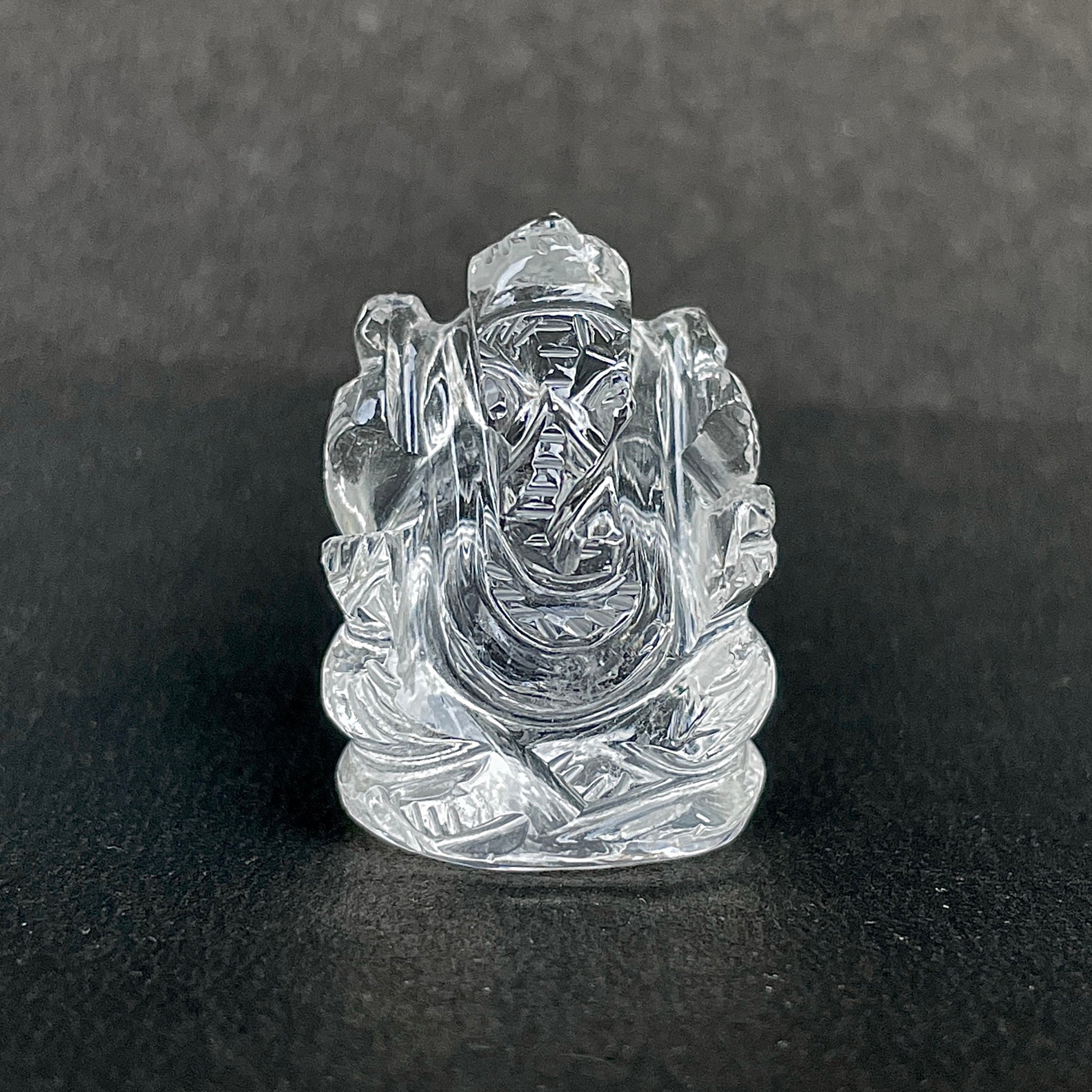 Crystal Quartz Ganesha Idol 105 Carat Idol Height-3.3 CM-(CST-MRT-36.)