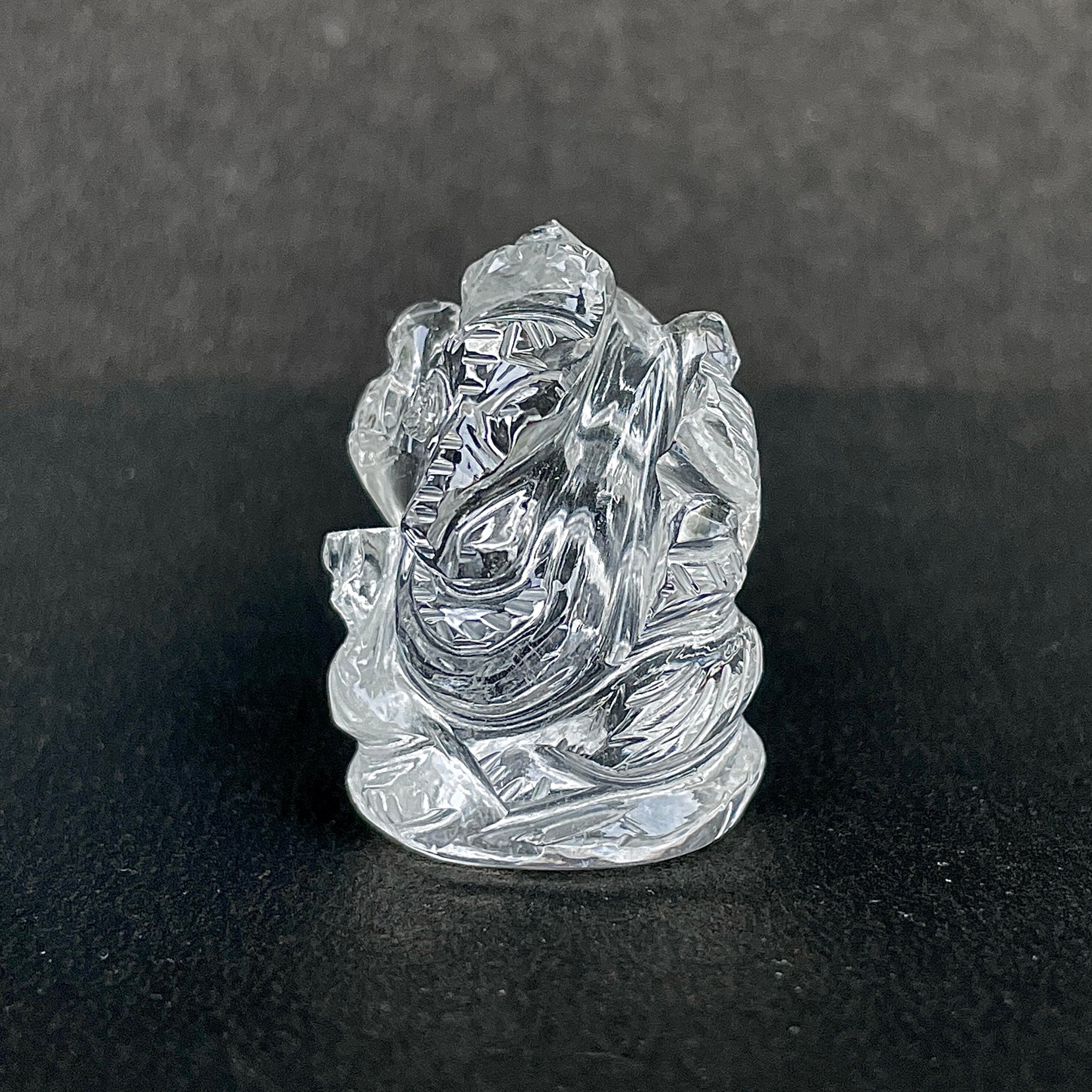 Crystal Quartz Ganesha Idol 105 Carat Idol Height-3.3 CM-(CST-MRT-36.)