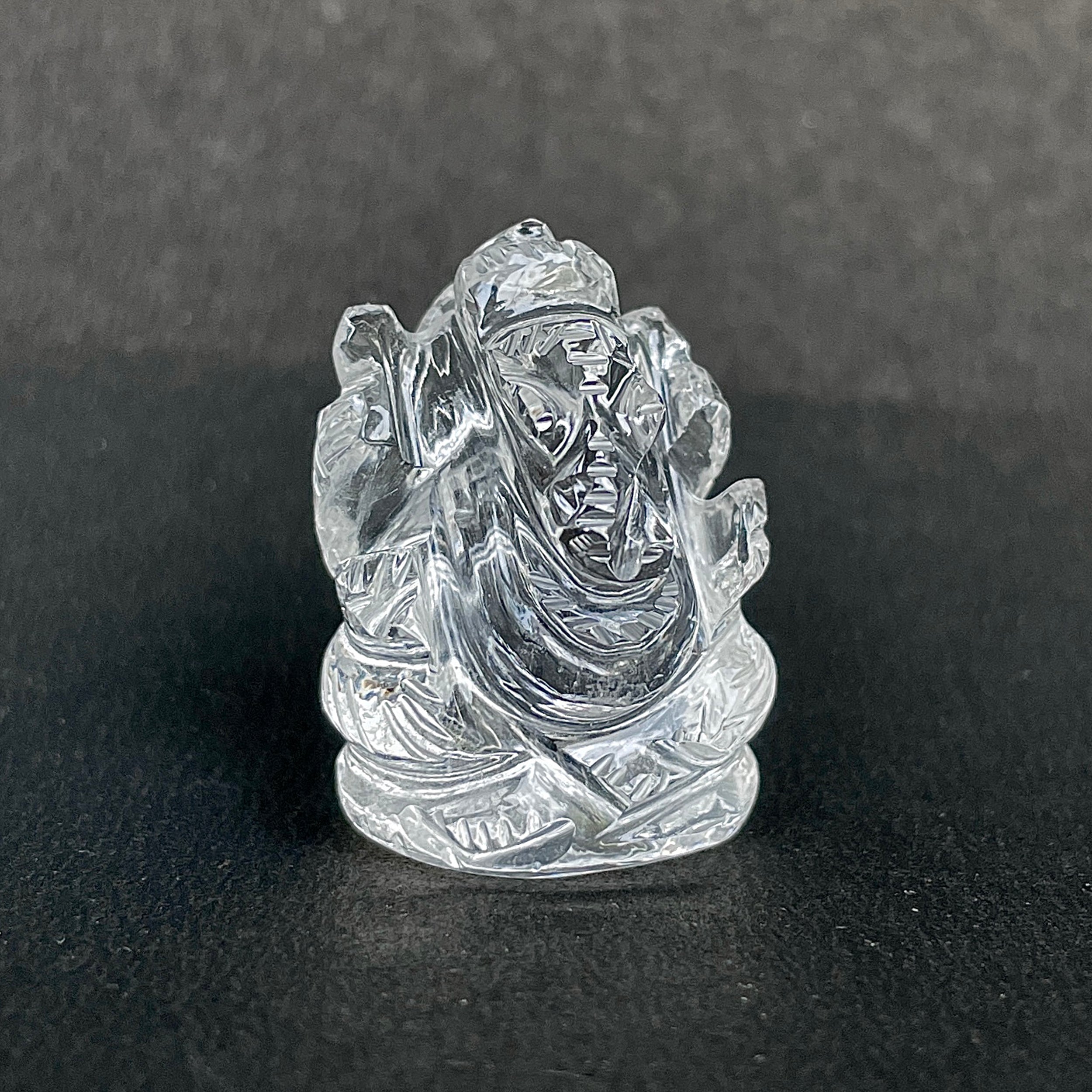 Crystal Quartz Ganesha Idol 105 Carat Idol Height-3.3 CM-(CST-MRT-36.)