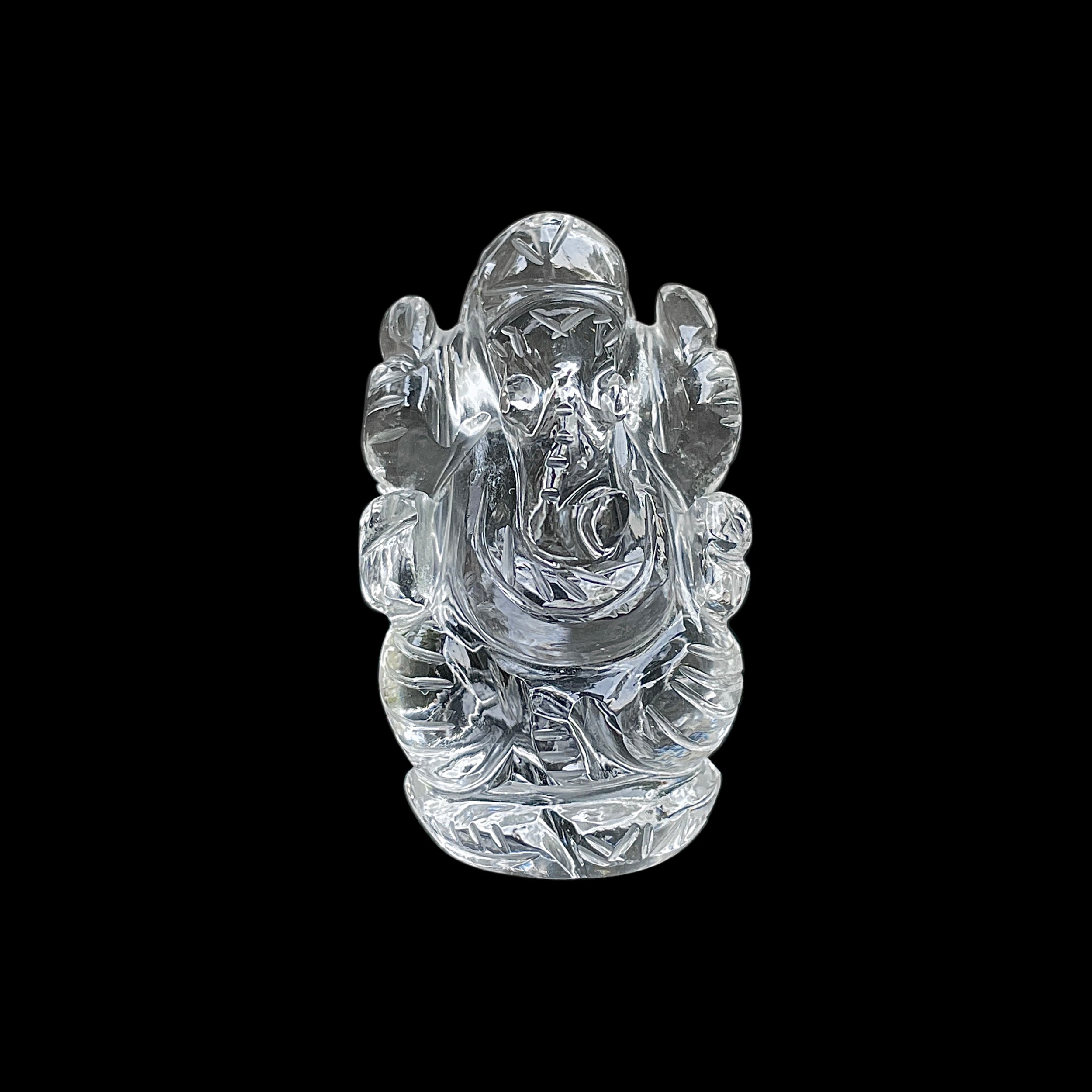 รูปเคารพพระพิฆเนศคริสตัลควอตซ์ 190 กะรัต สูง 4.8 ซม.(CST-MRT-37.)
