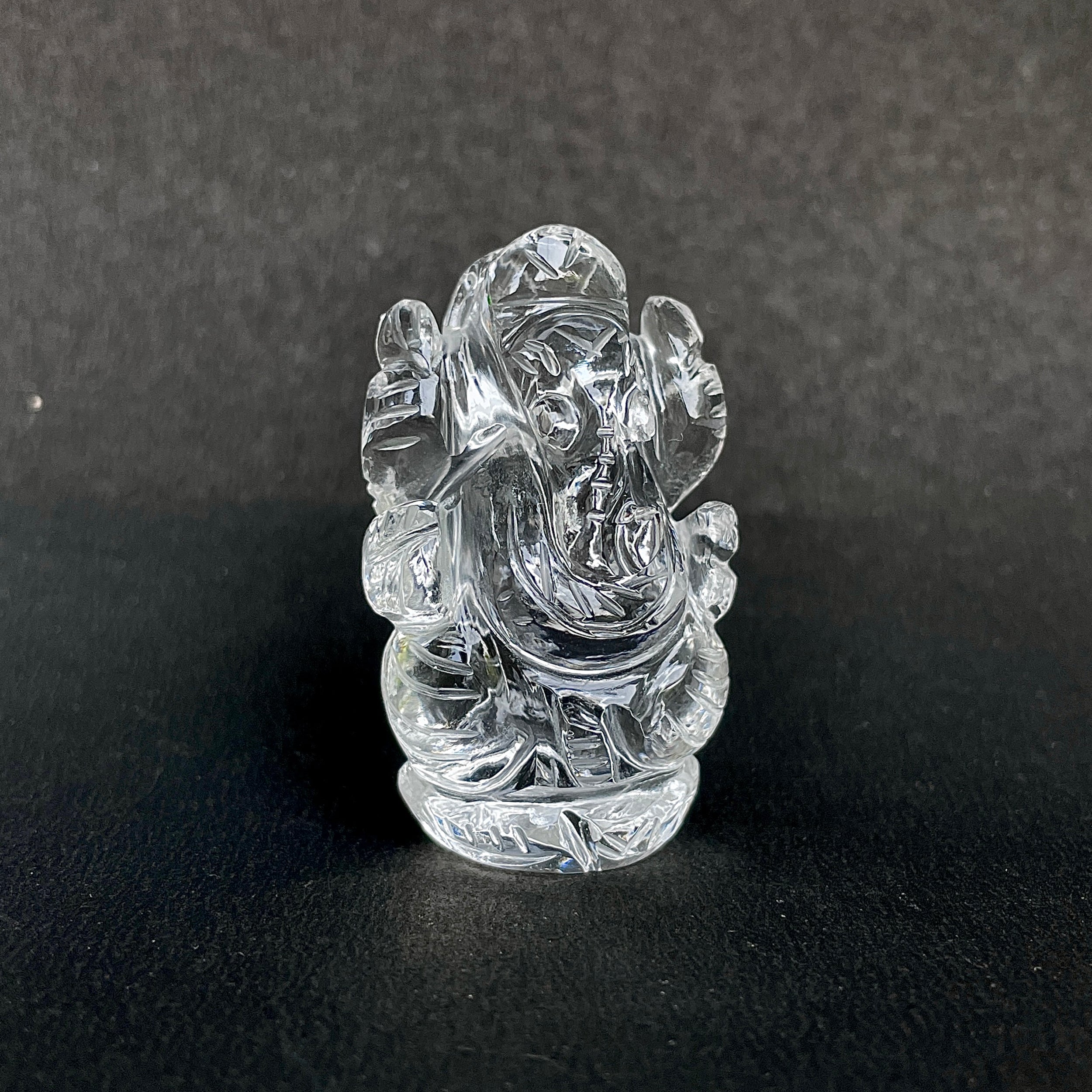 รูปเคารพพระพิฆเนศคริสตัลควอตซ์ 190 กะรัต สูง 4.8 ซม.(CST-MRT-37.)
