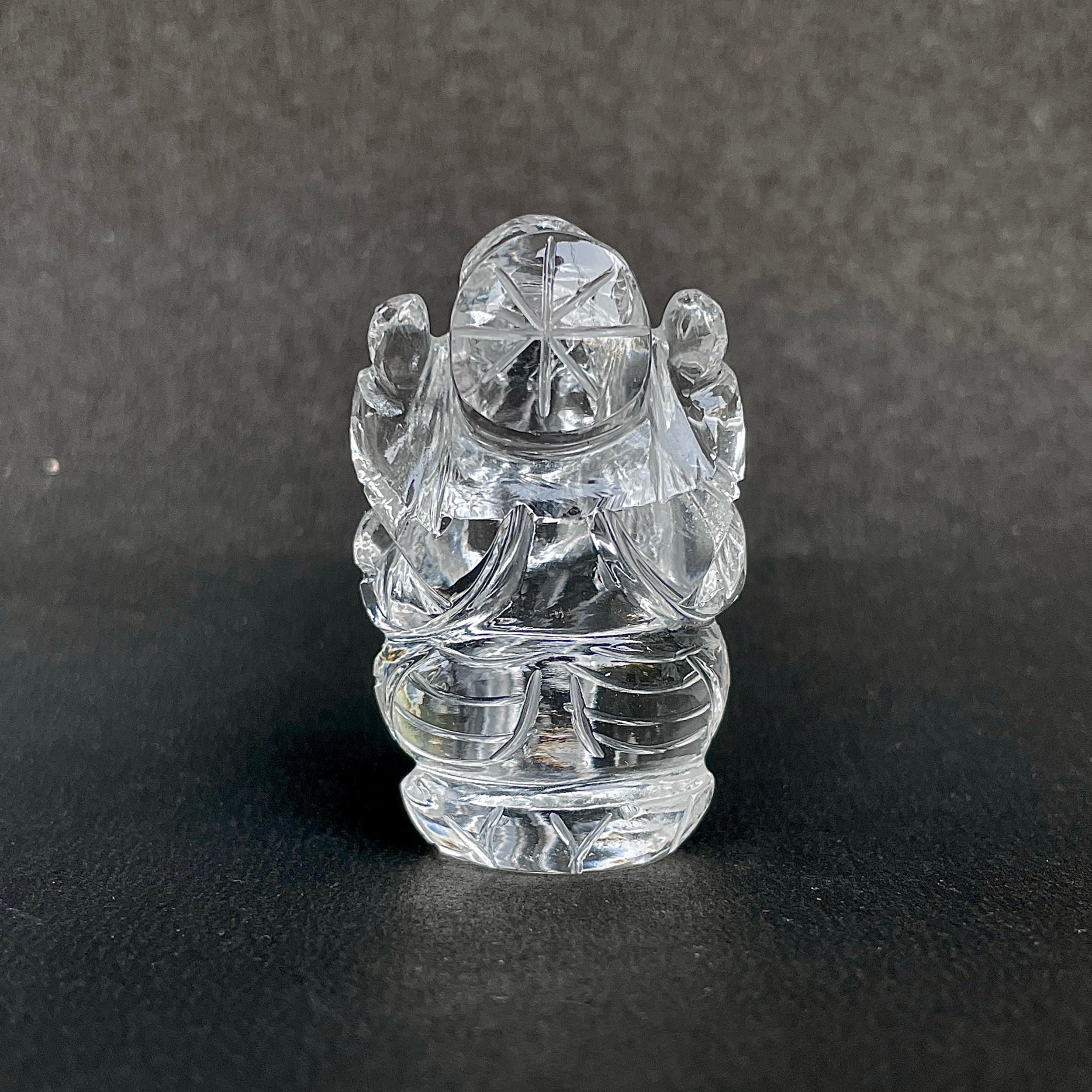 รูปเคารพพระพิฆเนศคริสตัลควอตซ์ 190 กะรัต สูง 4.8 ซม.(CST-MRT-37.)