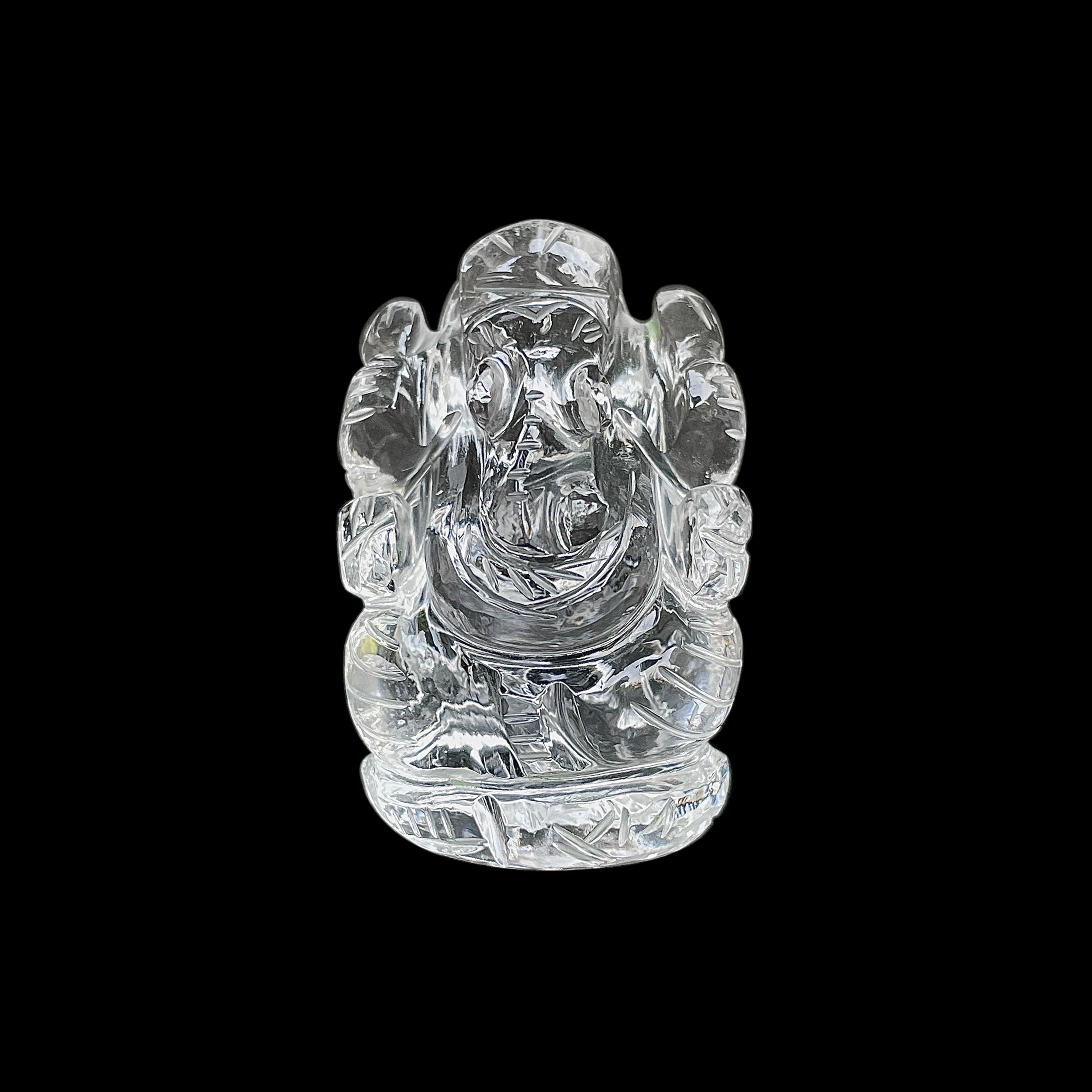 รูปเคารพพระพิฆเนศคริสตัลควอตซ์ 235 กะรัต สูง 4.5 ซม.(CST-MRT-38.)