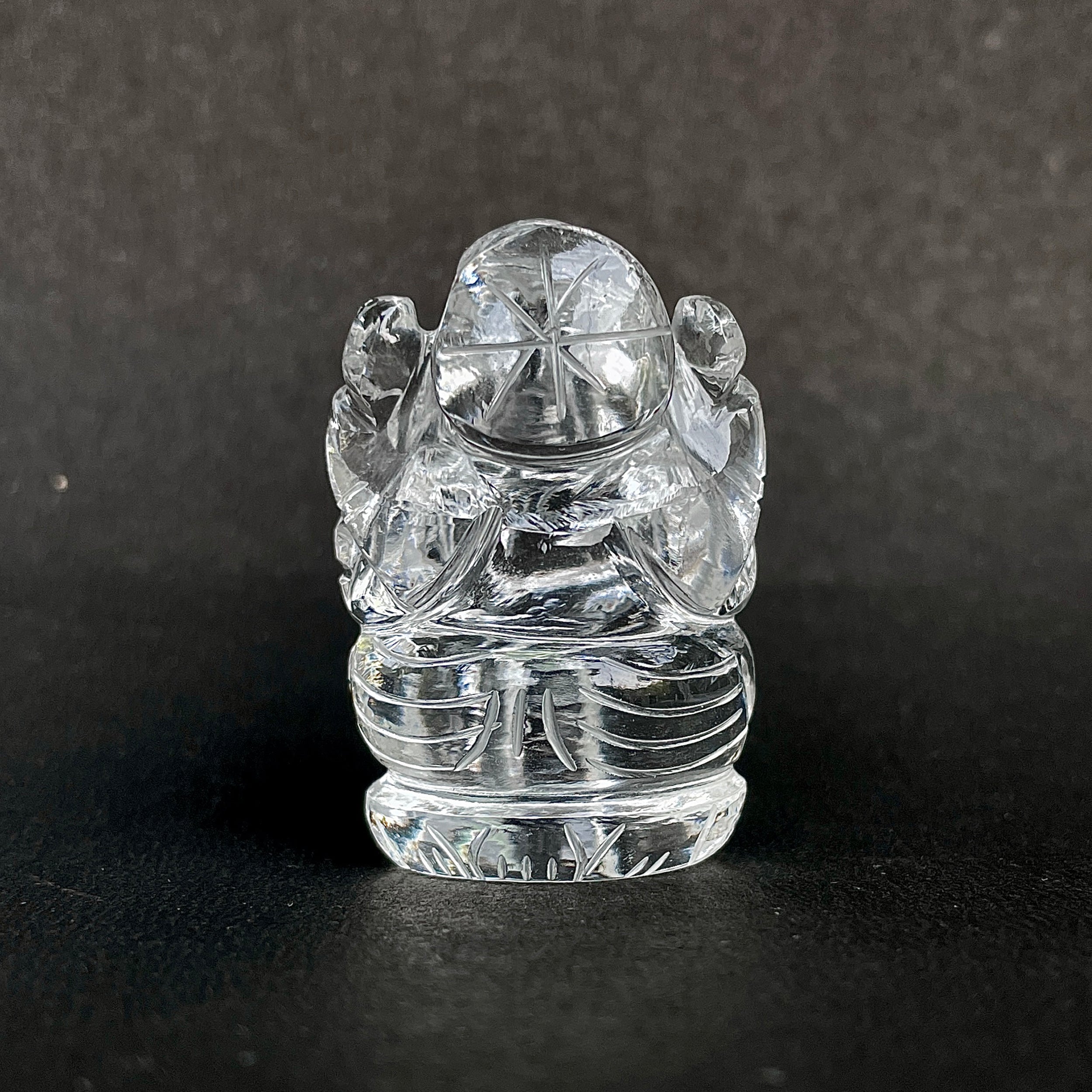 รูปเคารพพระพิฆเนศคริสตัลควอตซ์ 235 กะรัต สูง 4.5 ซม.(CST-MRT-38.)