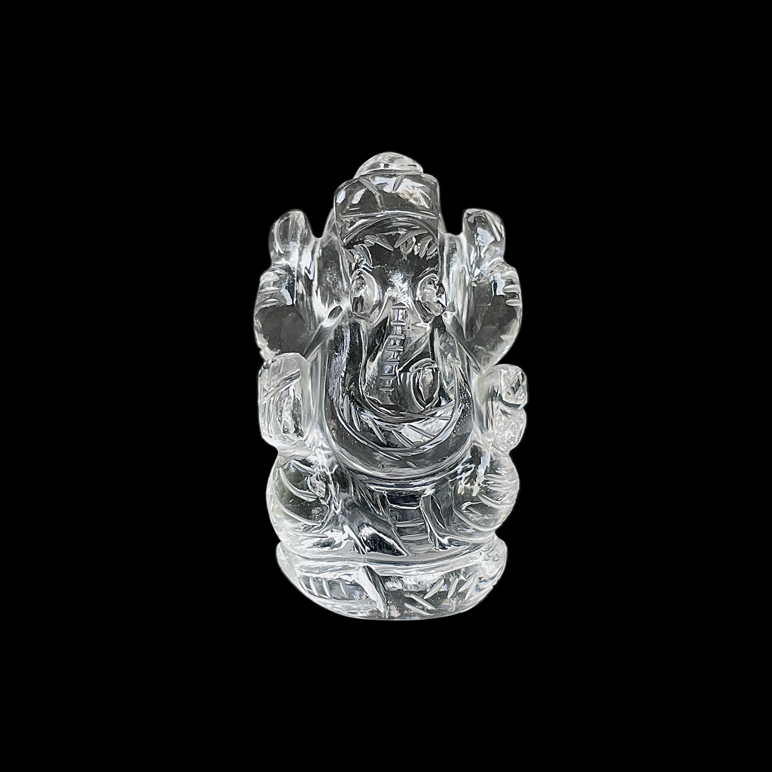 รูปเคารพพระพิฆเนศคริสตัลควอตซ์ 229.5 กะรัต สูง 5 ซม.(CST-MRT-41.)