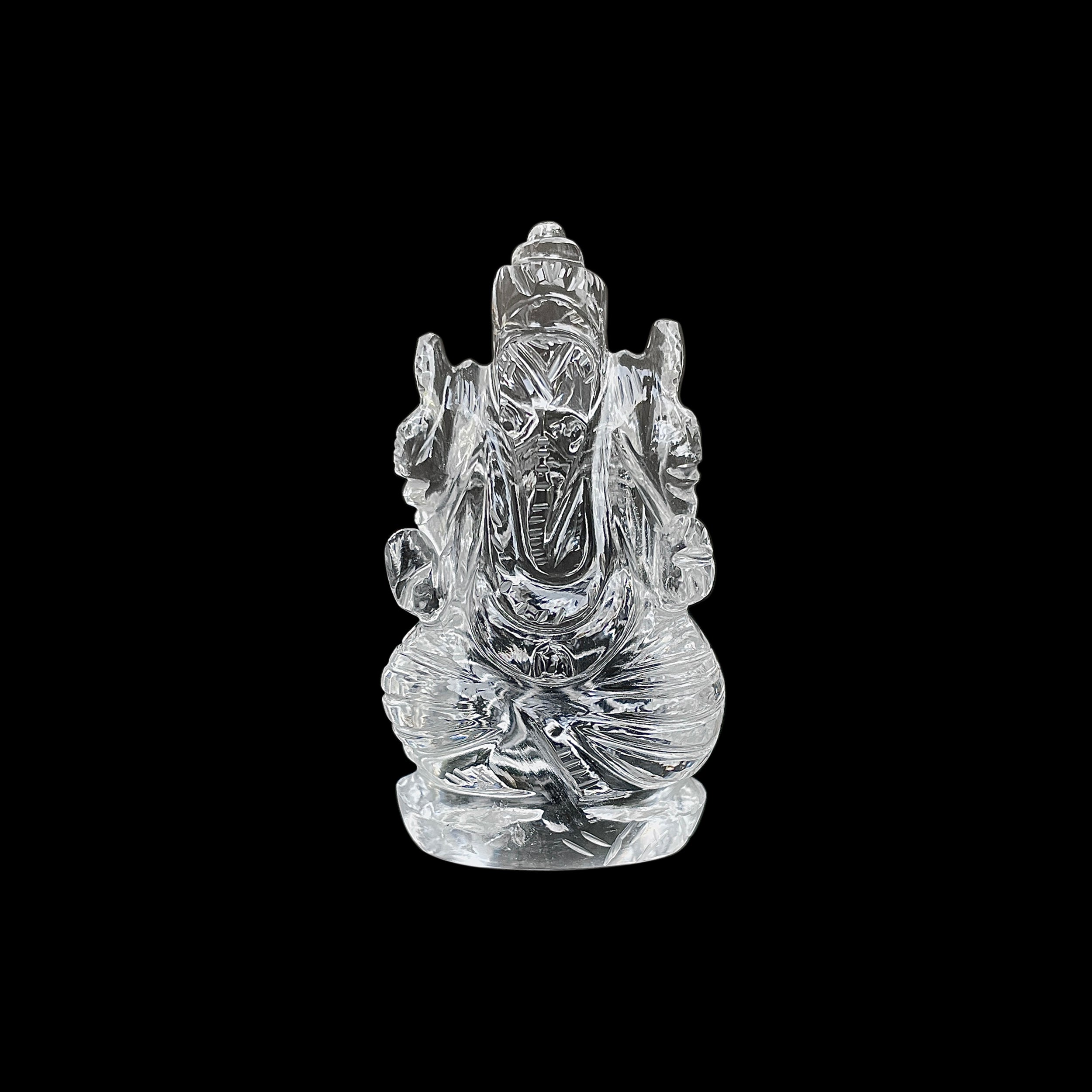 รูปเคารพพระพิฆเนศคริสตัลควอตซ์ 206 กะรัต สูง 5.5 ซม.(CST-MRT-42.)