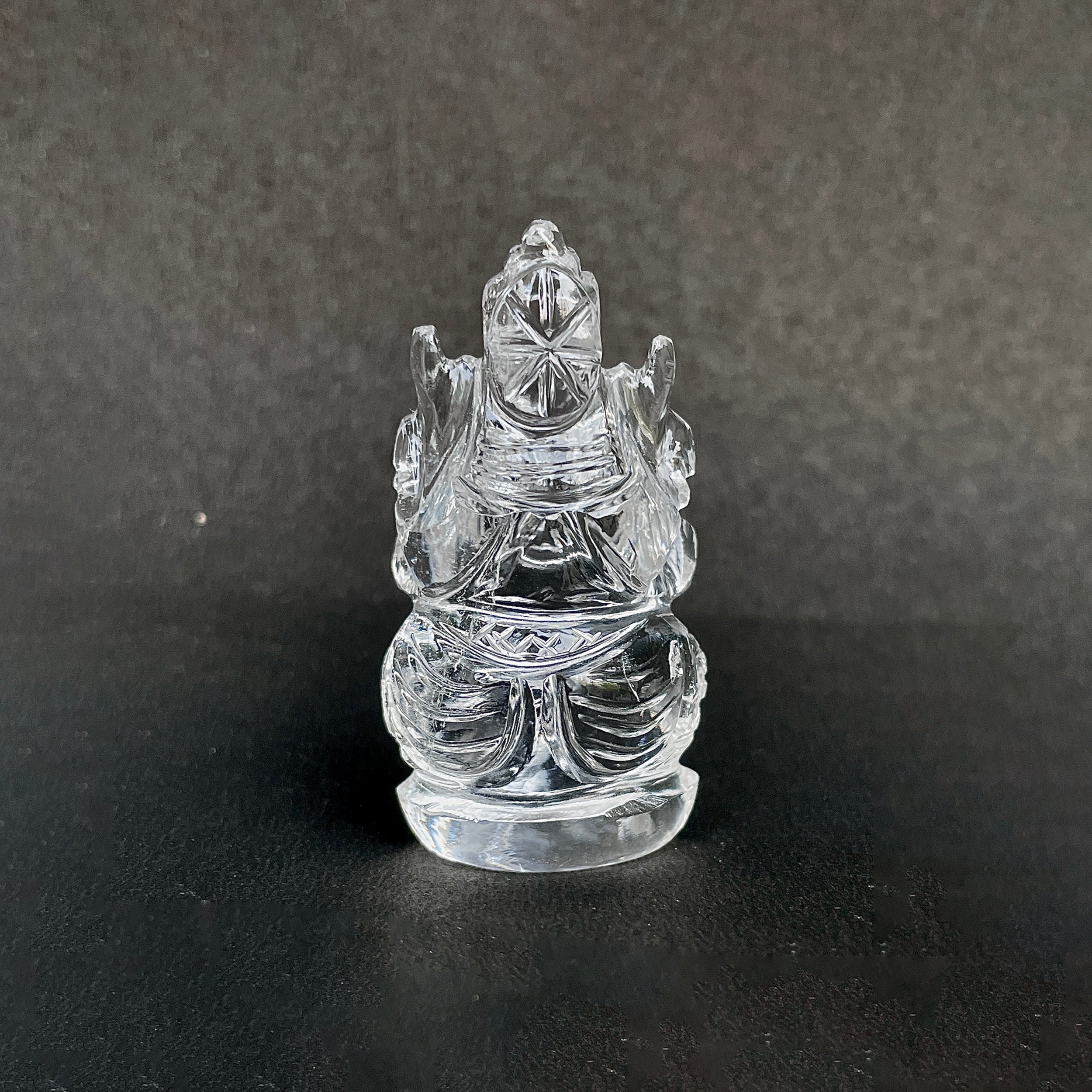 รูปเคารพพระพิฆเนศคริสตัลควอตซ์ 206 กะรัต สูง 5.5 ซม.(CST-MRT-42.)