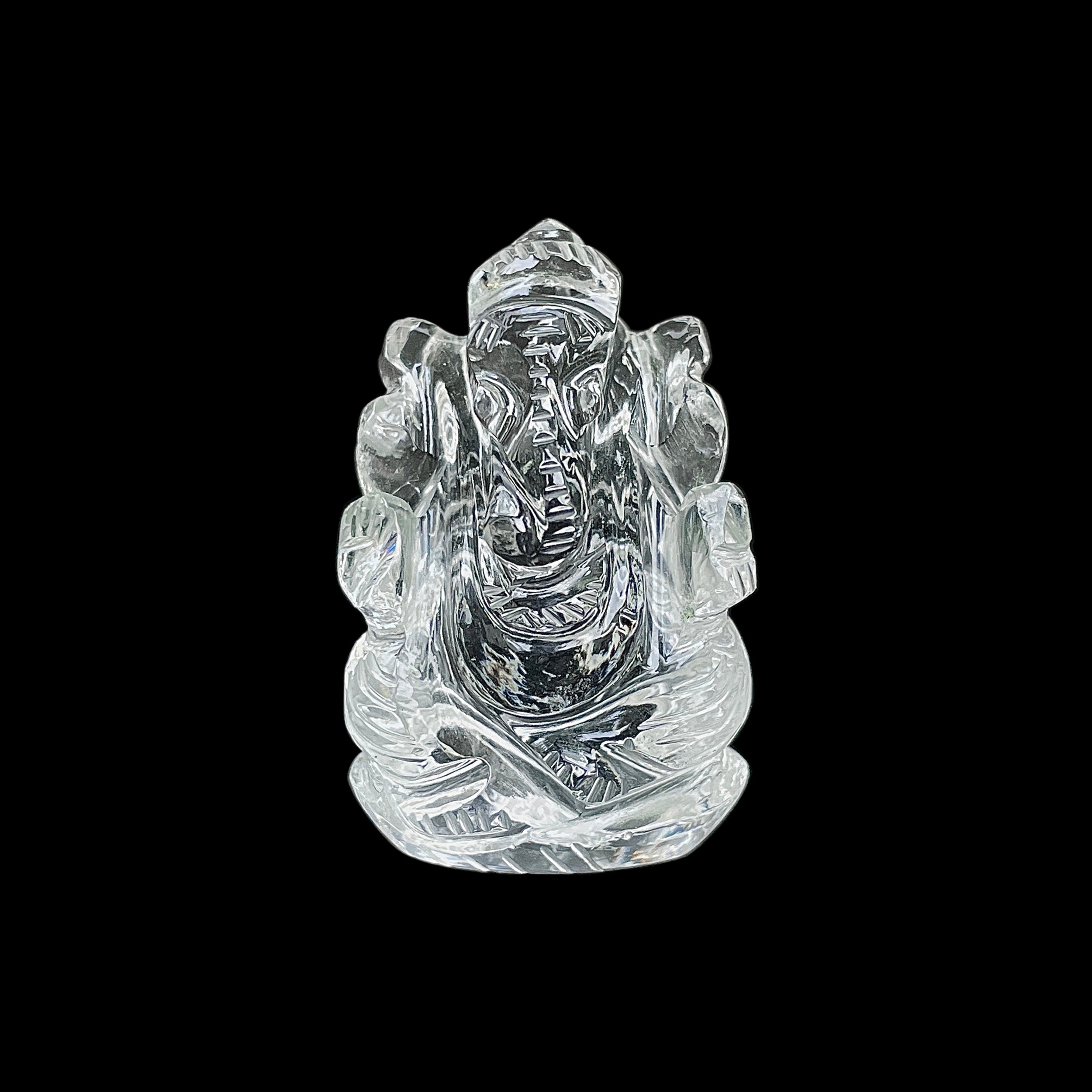 รูปเคารพพระพิฆเนศคริสตัลควอตซ์ 142.5 กะรัต สูง 4 ซม.(CST-MRT-43.)