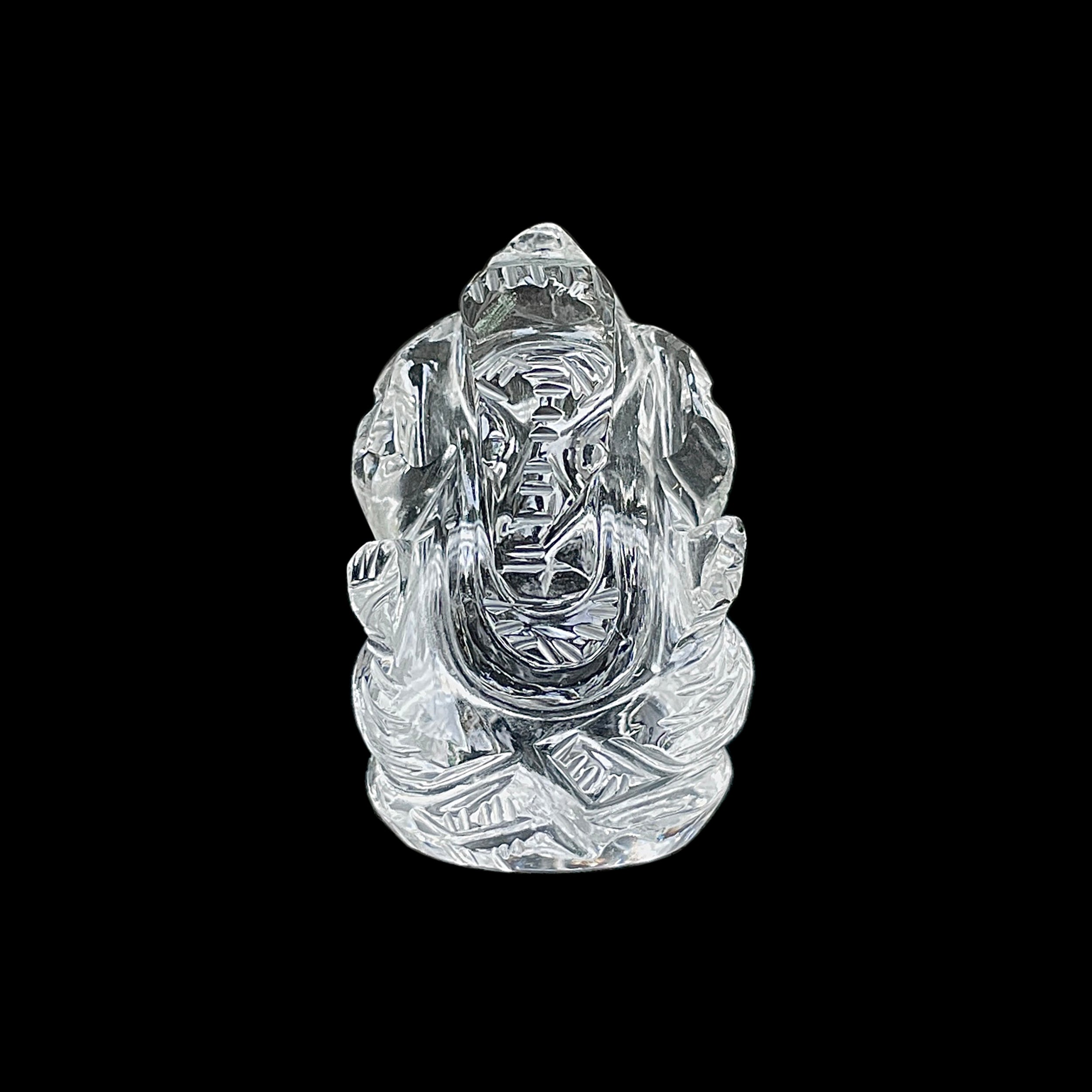 Crystal Quartz Ganesha Idol 105.5 Carat Idol Height-3.3 CM-(CST-MRT-44.)