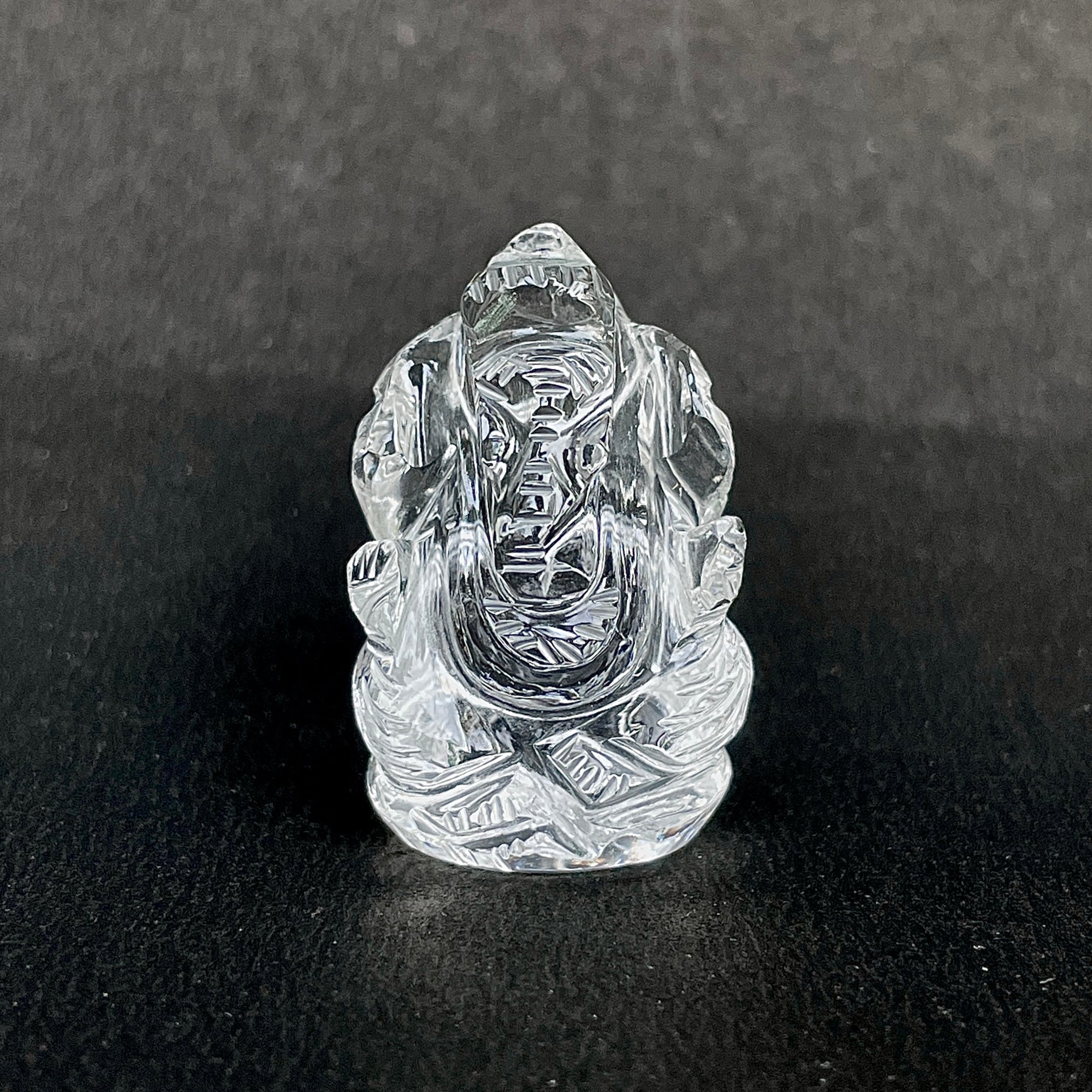 Crystal Quartz Ganesha Idol 105.5 Carat Idol Height-3.3 CM-(CST-MRT-44.)