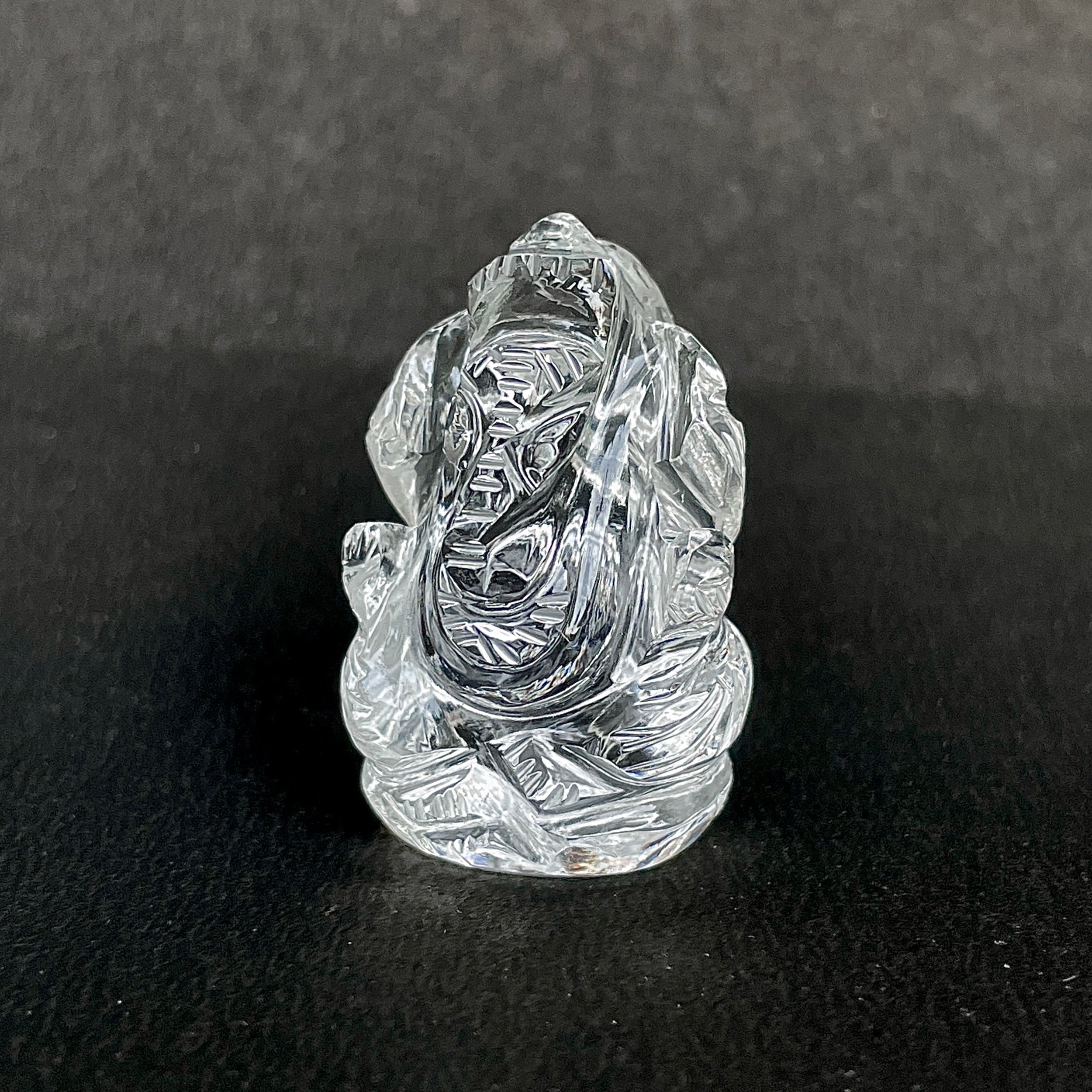 Crystal Quartz Ganesha Idol 105.5 Carat Idol Height-3.3 CM-(CST-MRT-44.)