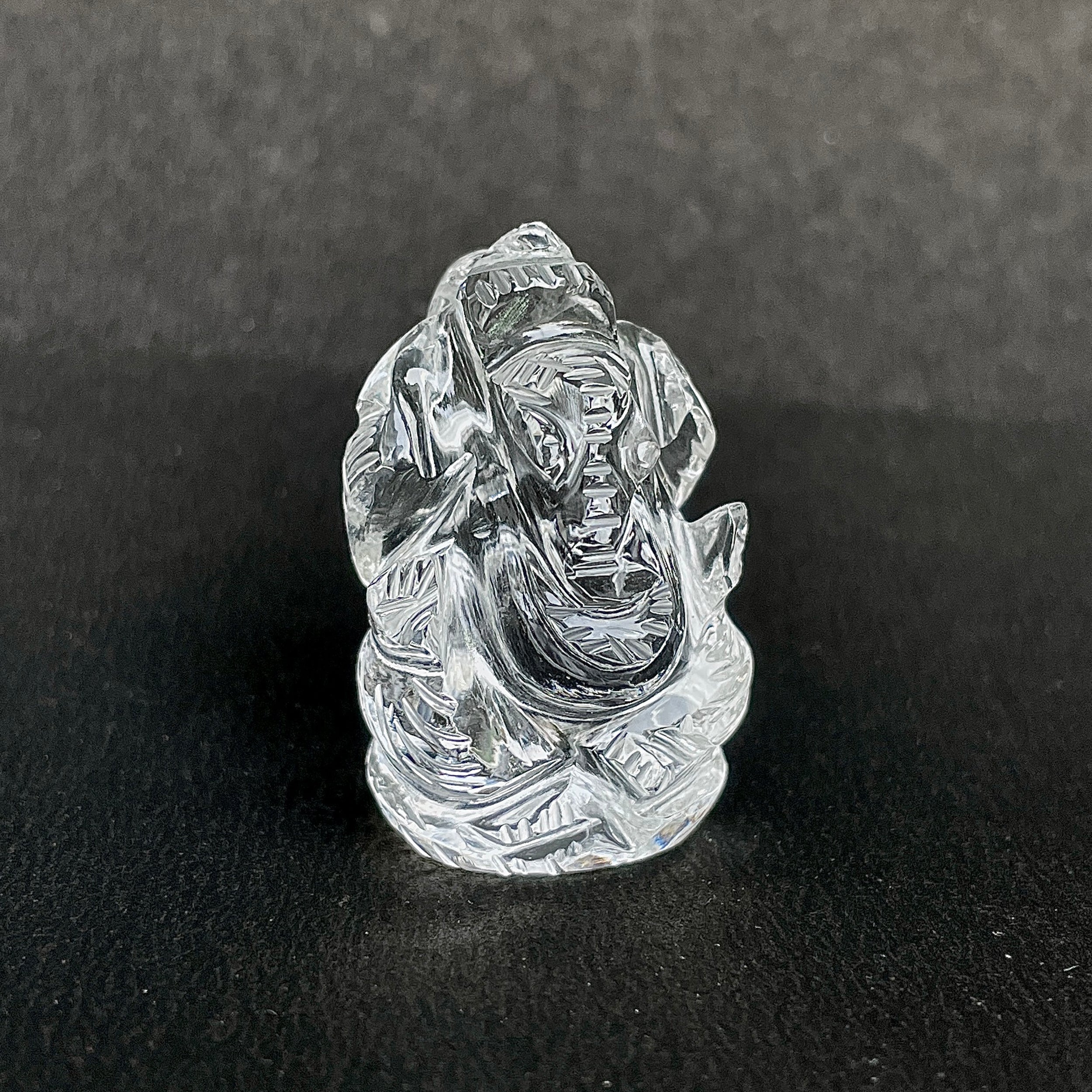 Crystal Quartz Ganesha Idol 105.5 Carat Idol Height-3.3 CM-(CST-MRT-44.)