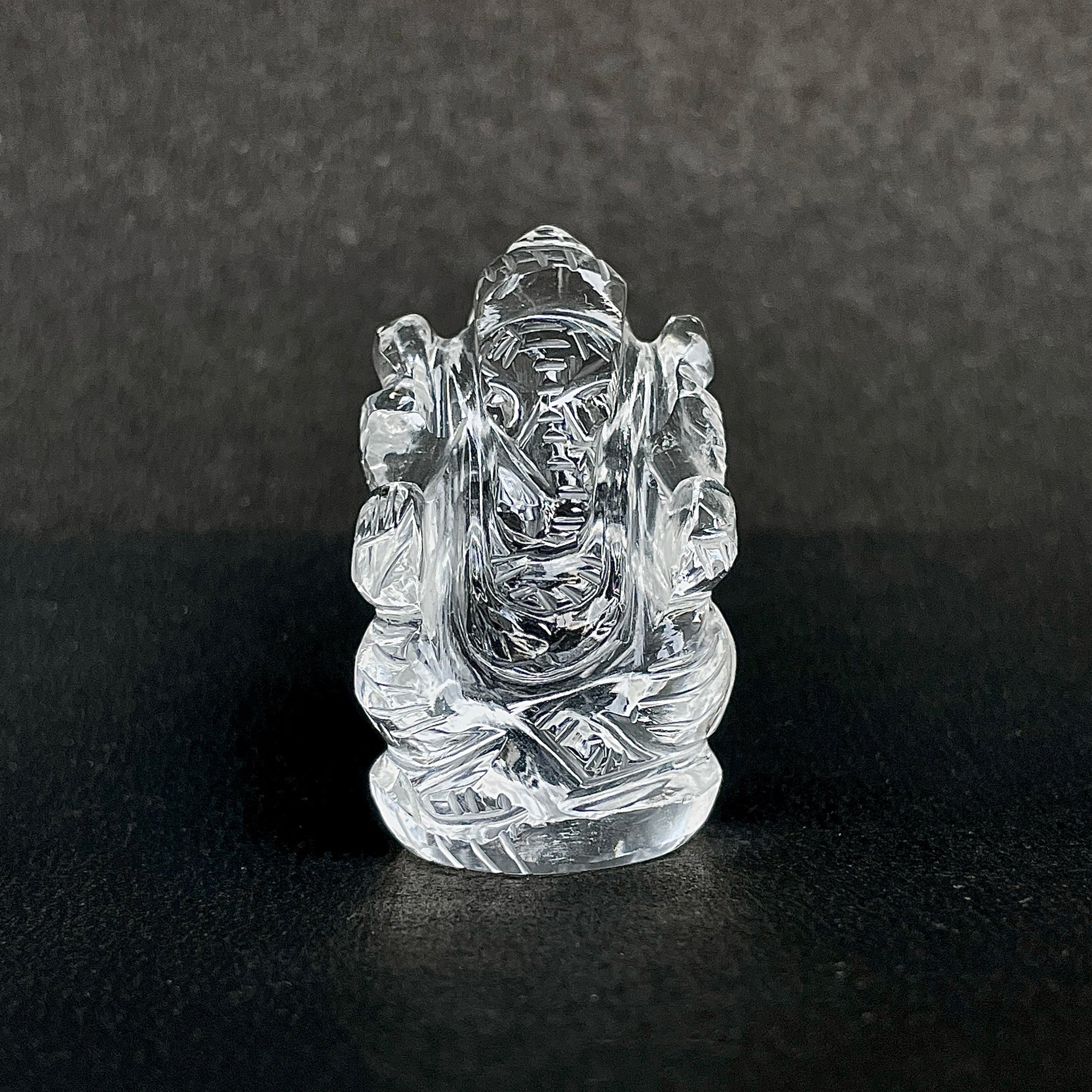 Crystal Quartz Ganesha Idol 138 Carat Idol Height-3.8 CM-(CST-MRT-45.)