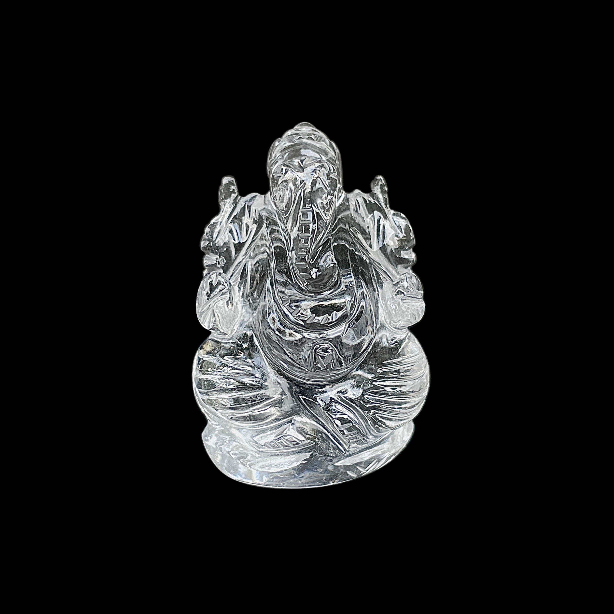 รูปเคารพพระพิฆเนศคริสตัลควอตซ์ 202 กะรัต สูง 4.5 ซม.(CST-MRT-49.)