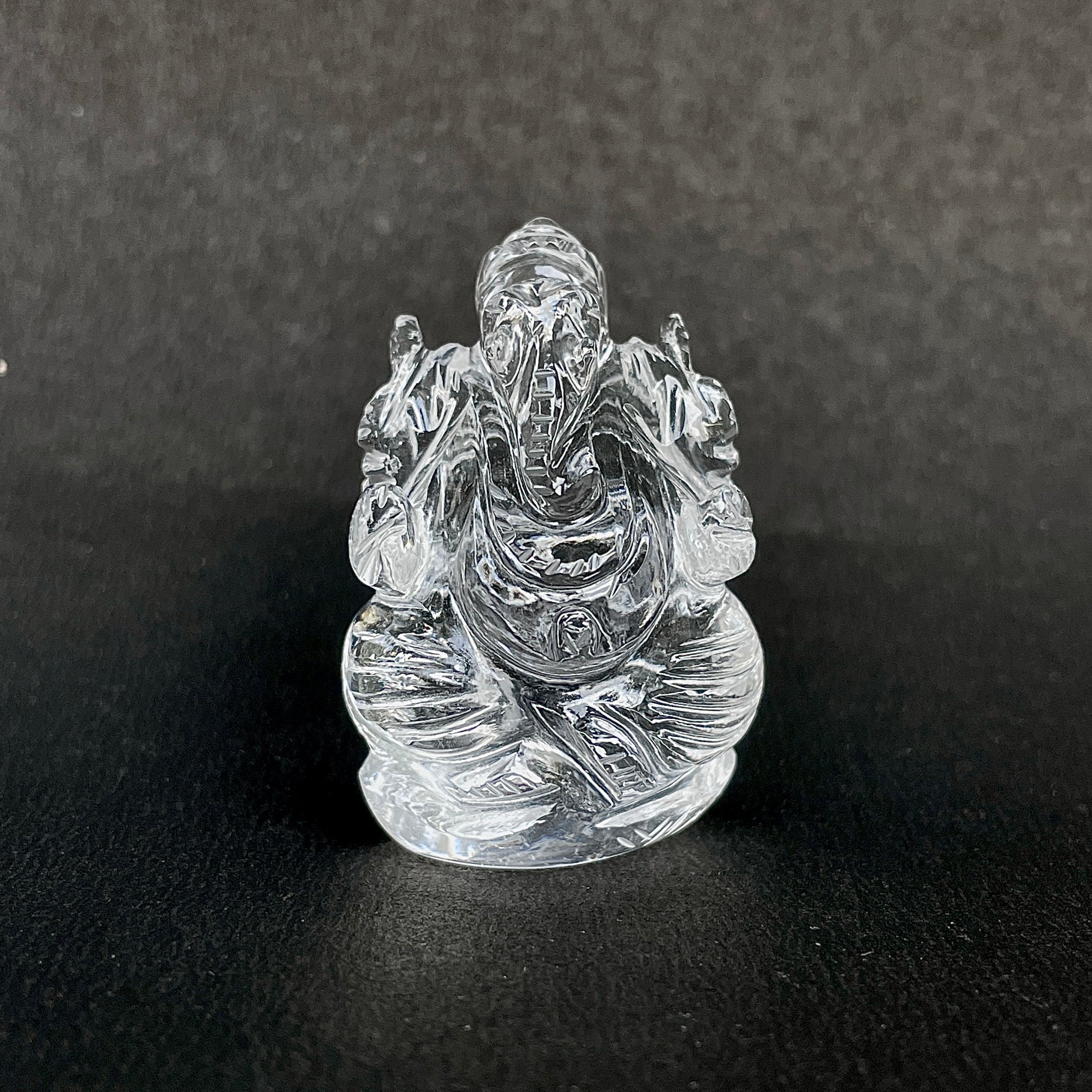 รูปเคารพพระพิฆเนศคริสตัลควอตซ์ 202 กะรัต สูง 4.5 ซม.(CST-MRT-49.)