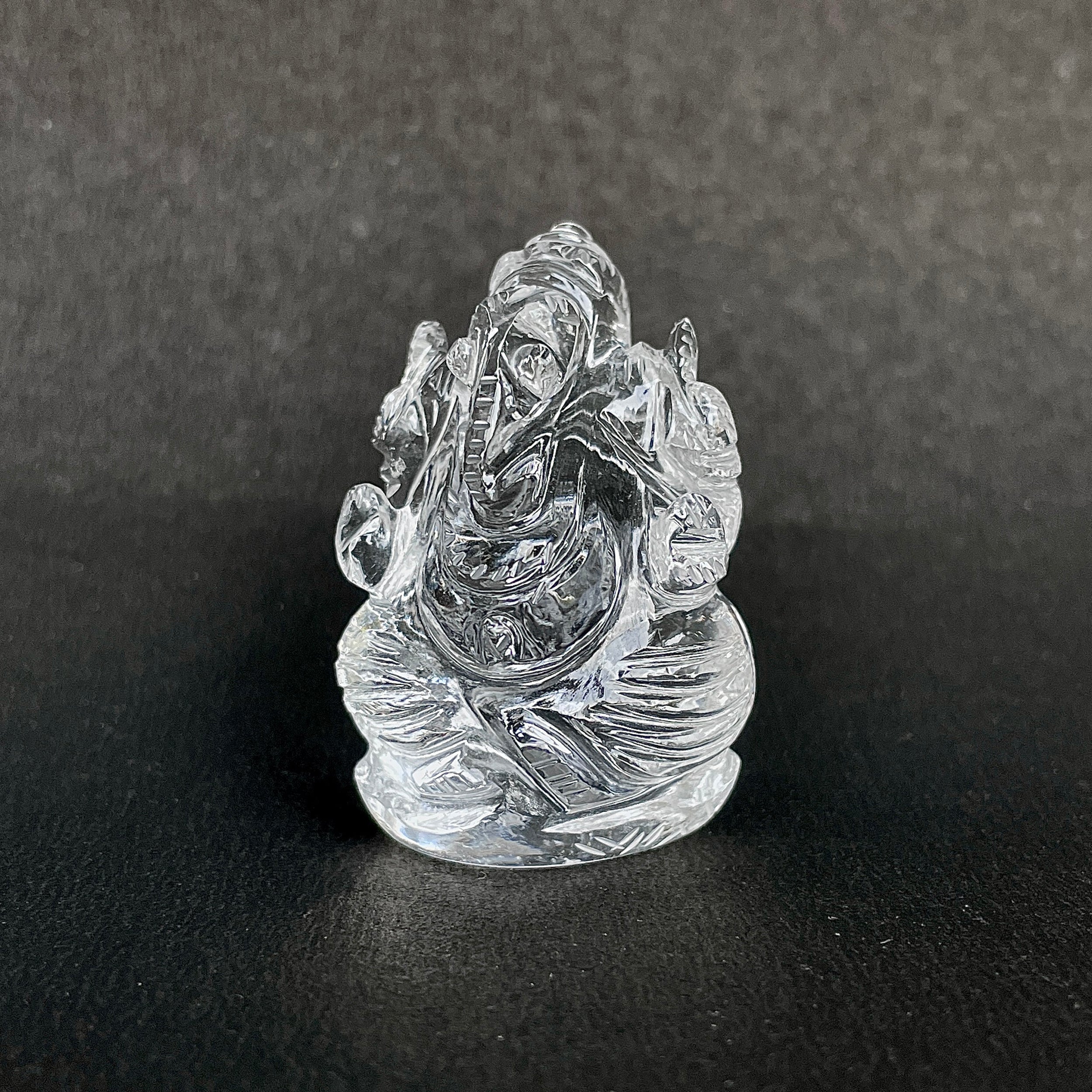 รูปเคารพพระพิฆเนศคริสตัลควอตซ์ 202 กะรัต สูง 4.5 ซม.(CST-MRT-49.)