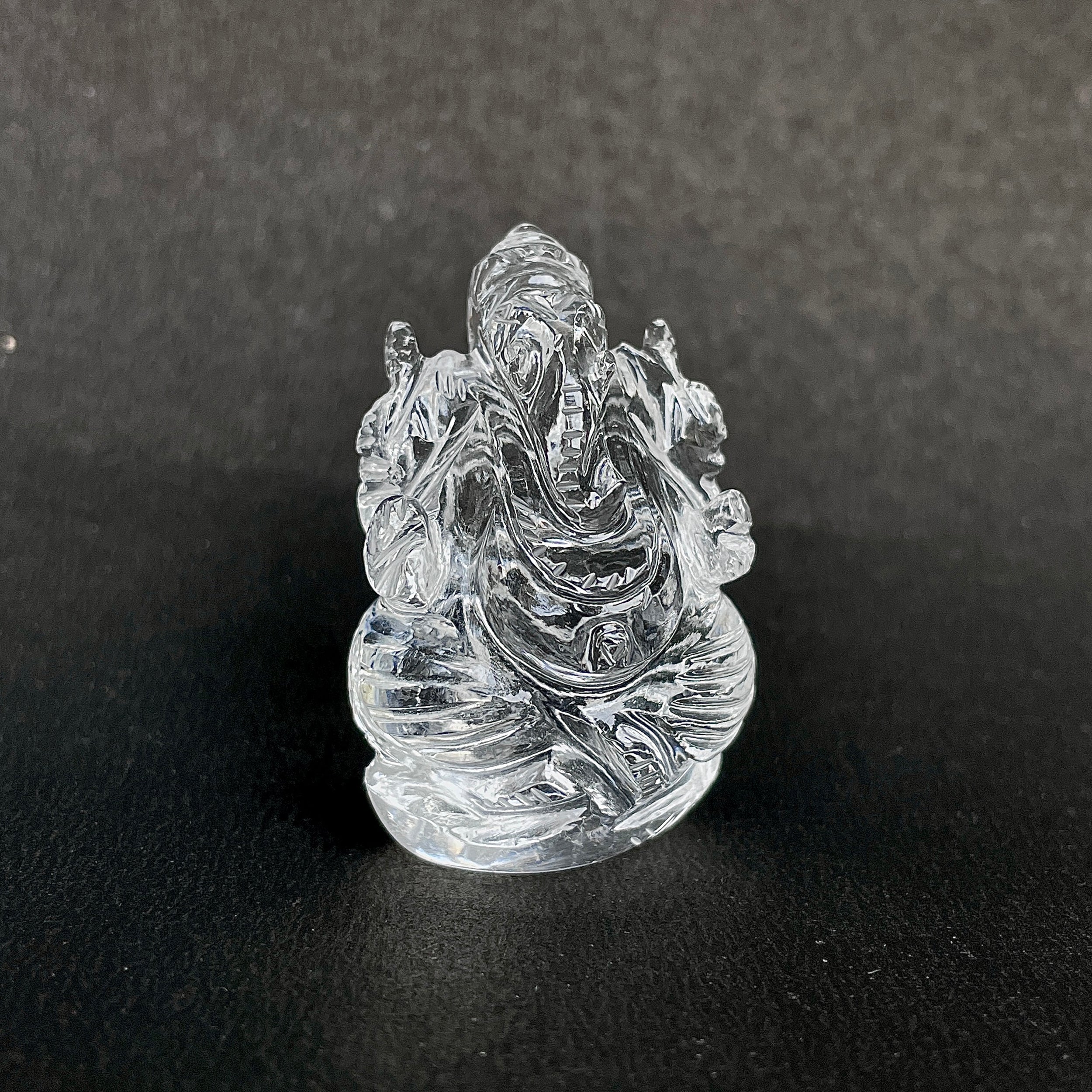 รูปเคารพพระพิฆเนศคริสตัลควอตซ์ 202 กะรัต สูง 4.5 ซม.(CST-MRT-49.)