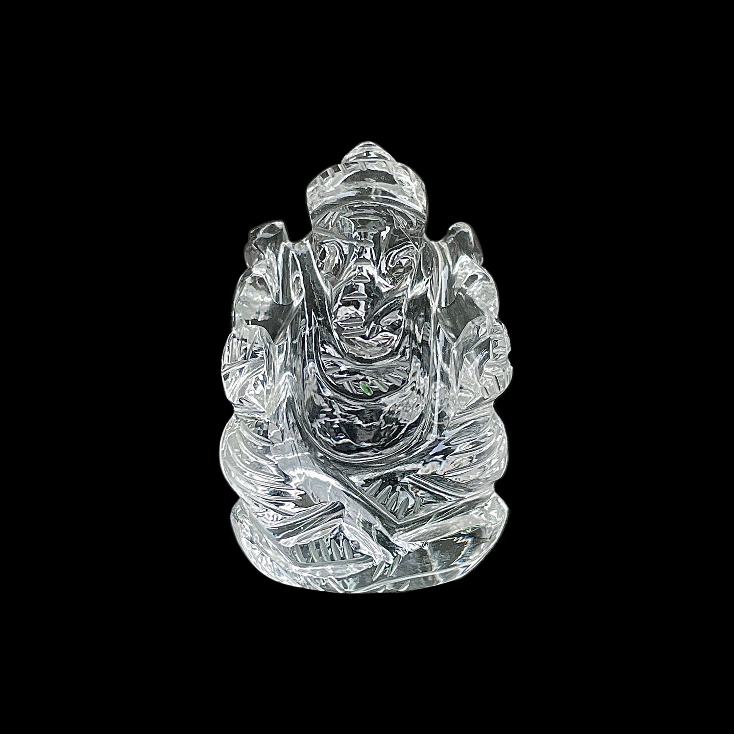 Crystal Quartz Ganesha Idol 131 Carat Idol Height-3.8 CM-(CST-MRT-51.)
