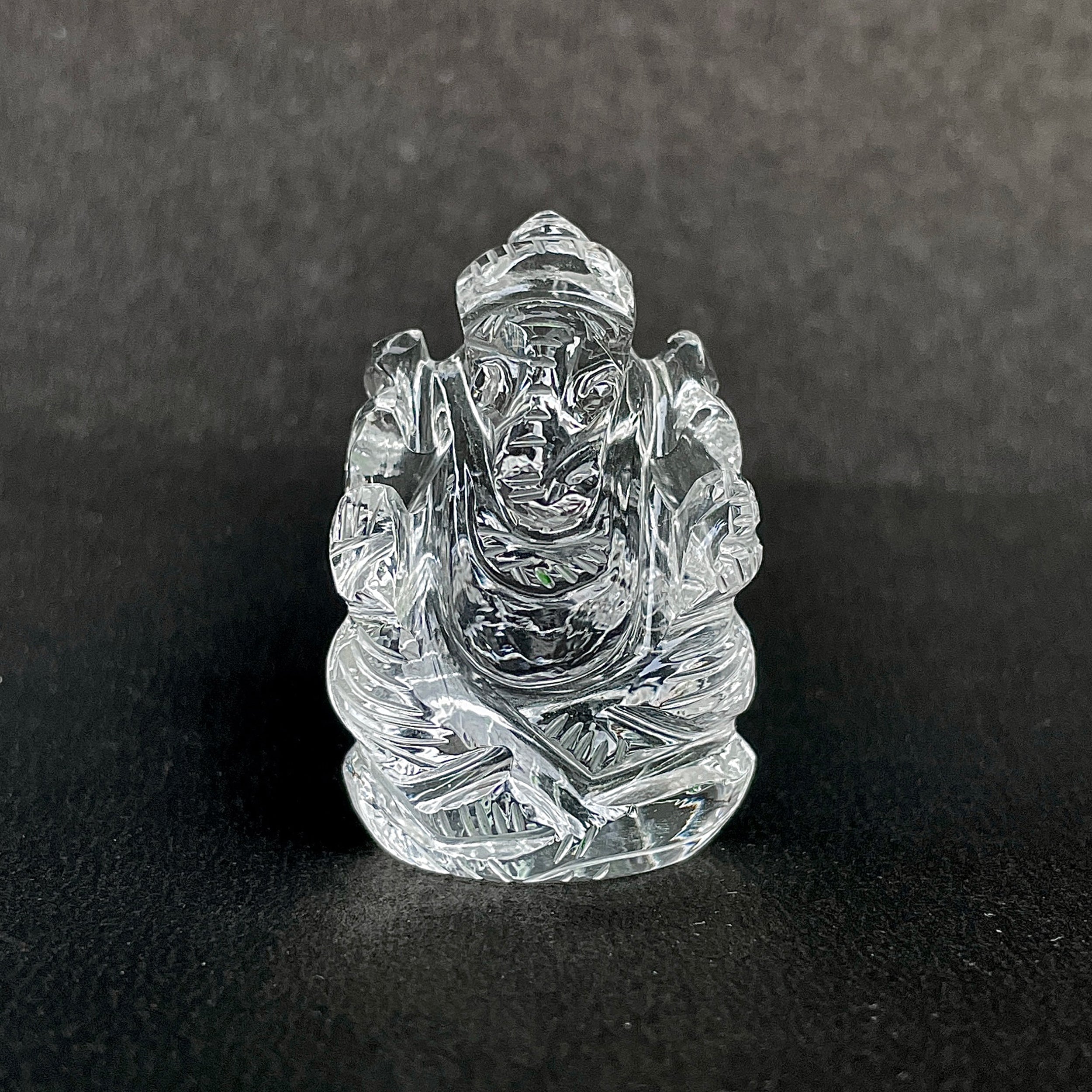 Crystal Quartz Ganesha Idol 131 Carat Idol Height-3.8 CM-(CST-MRT-51.)