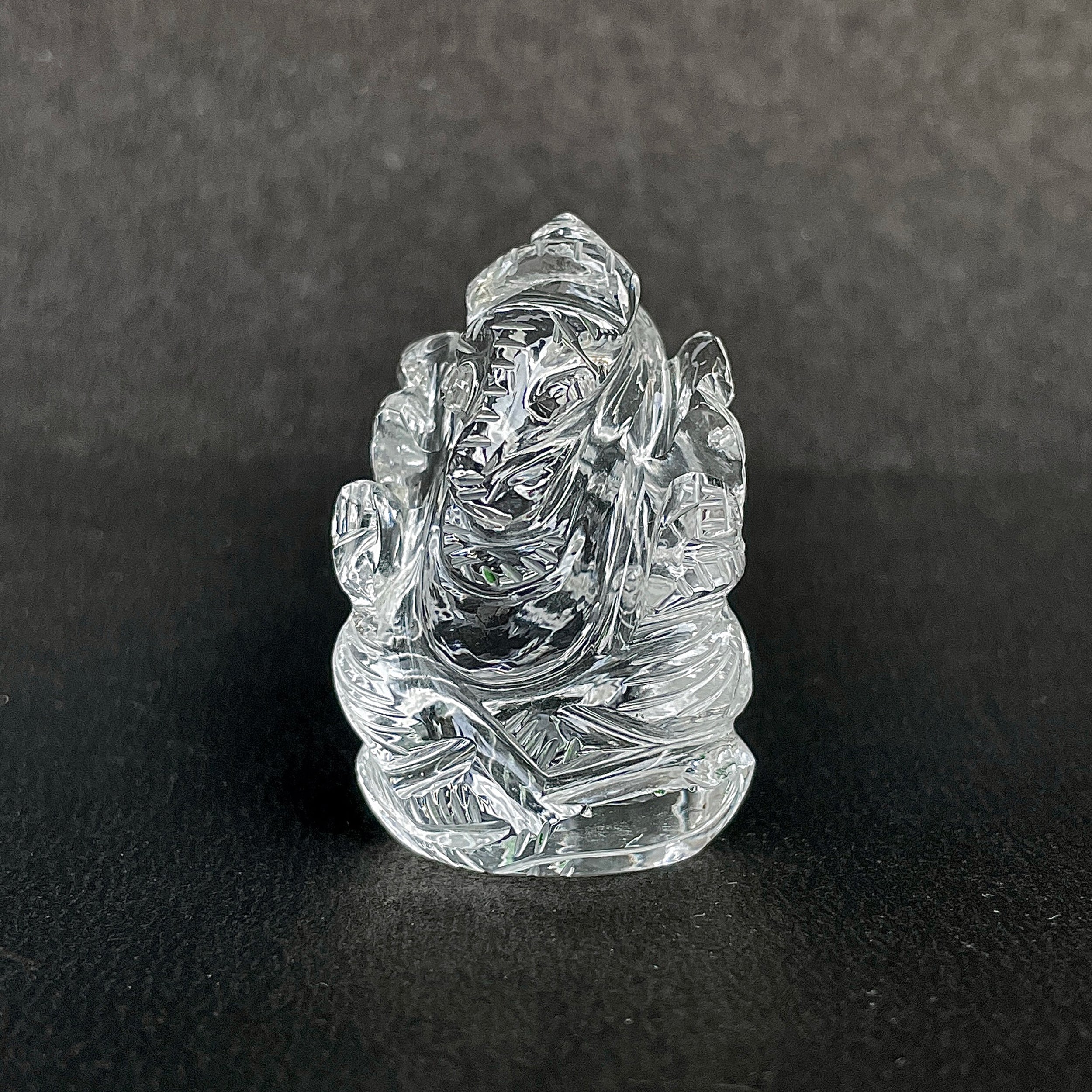 Crystal Quartz Ganesha Idol 131 Carat Idol Height-3.8 CM-(CST-MRT-51.)