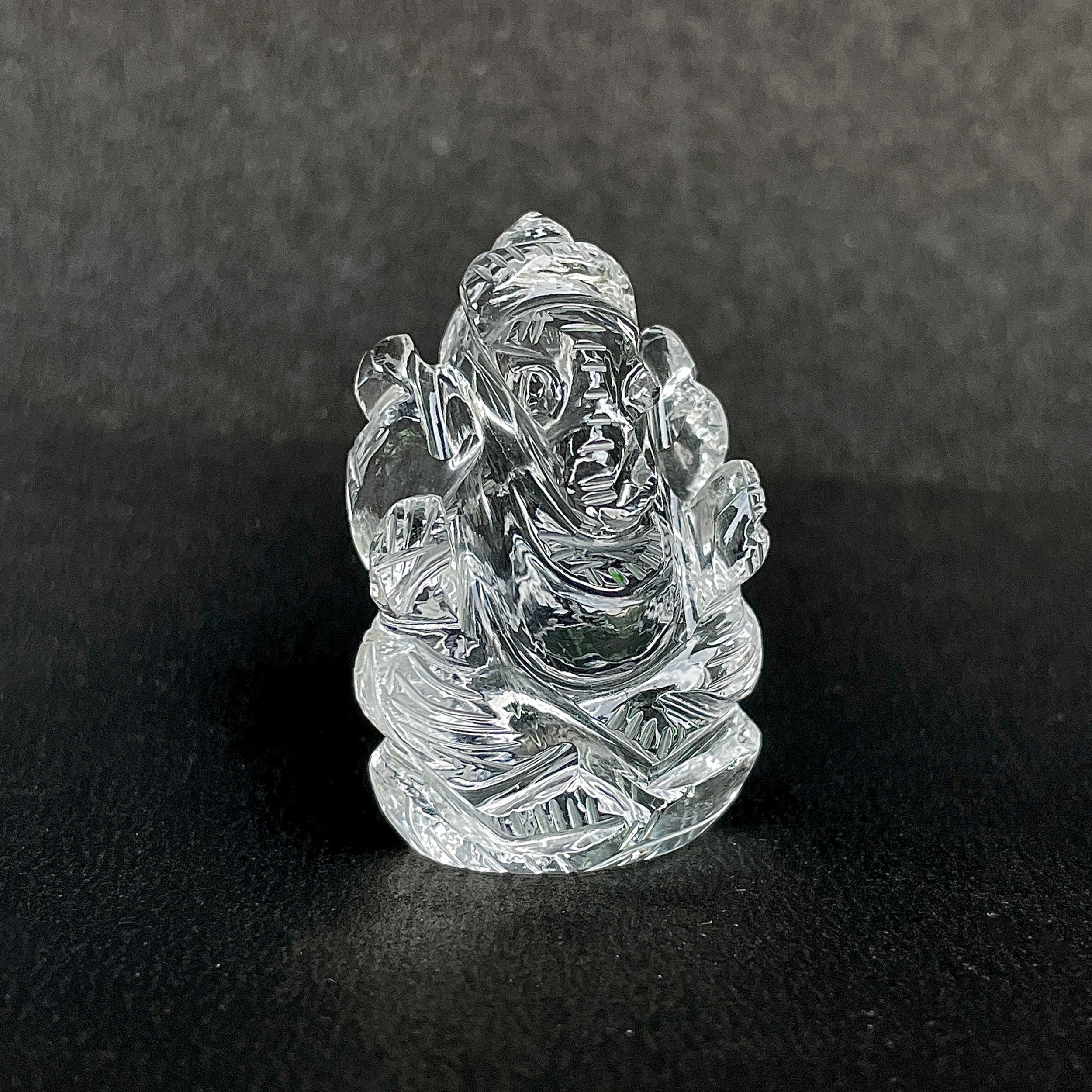 Crystal Quartz Ganesha Idol 131 Carat Idol Height-3.8 CM-(CST-MRT-51.)